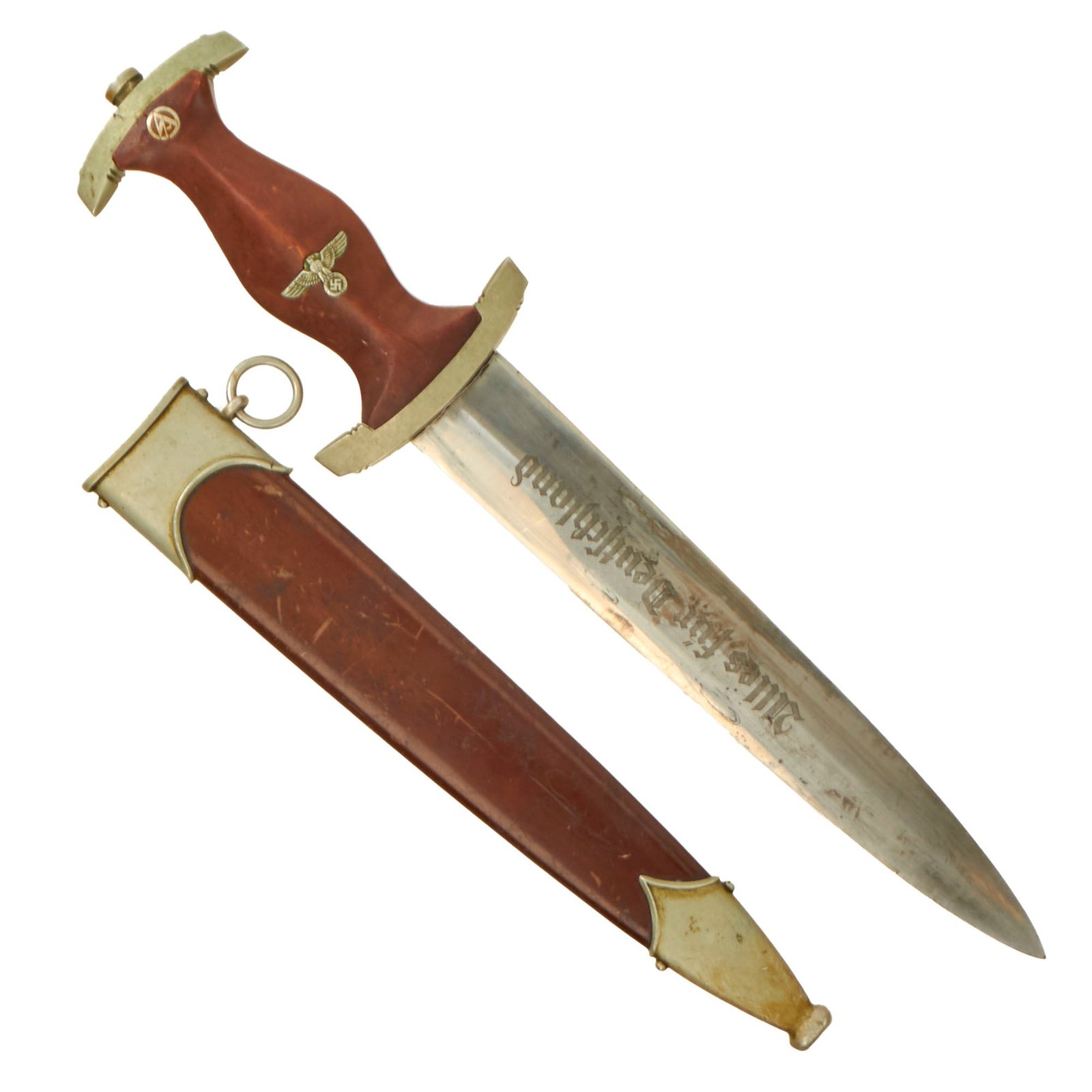 Original German Early WWII SA Dagger by Rare Maker J.A. Henckels Zwillingswerk of Solingen with Scabbard