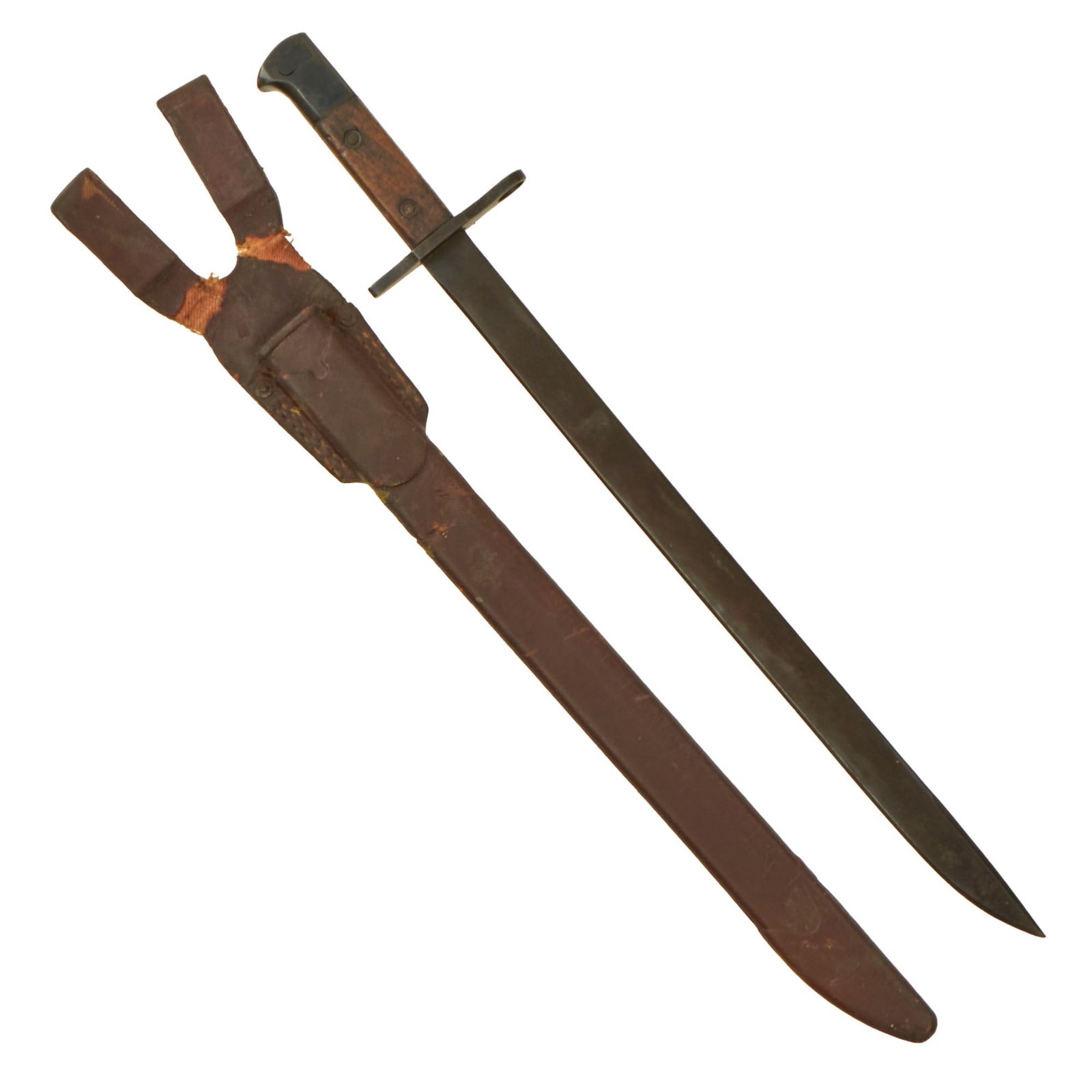 Buy Original Japanese WWII Arisaka Type 30 Bayonet Unmarked with Rubberized Scabbard and Frog - Arisaka Type 30, 38, 99 Rifles | Original Firearms Antique For Sale