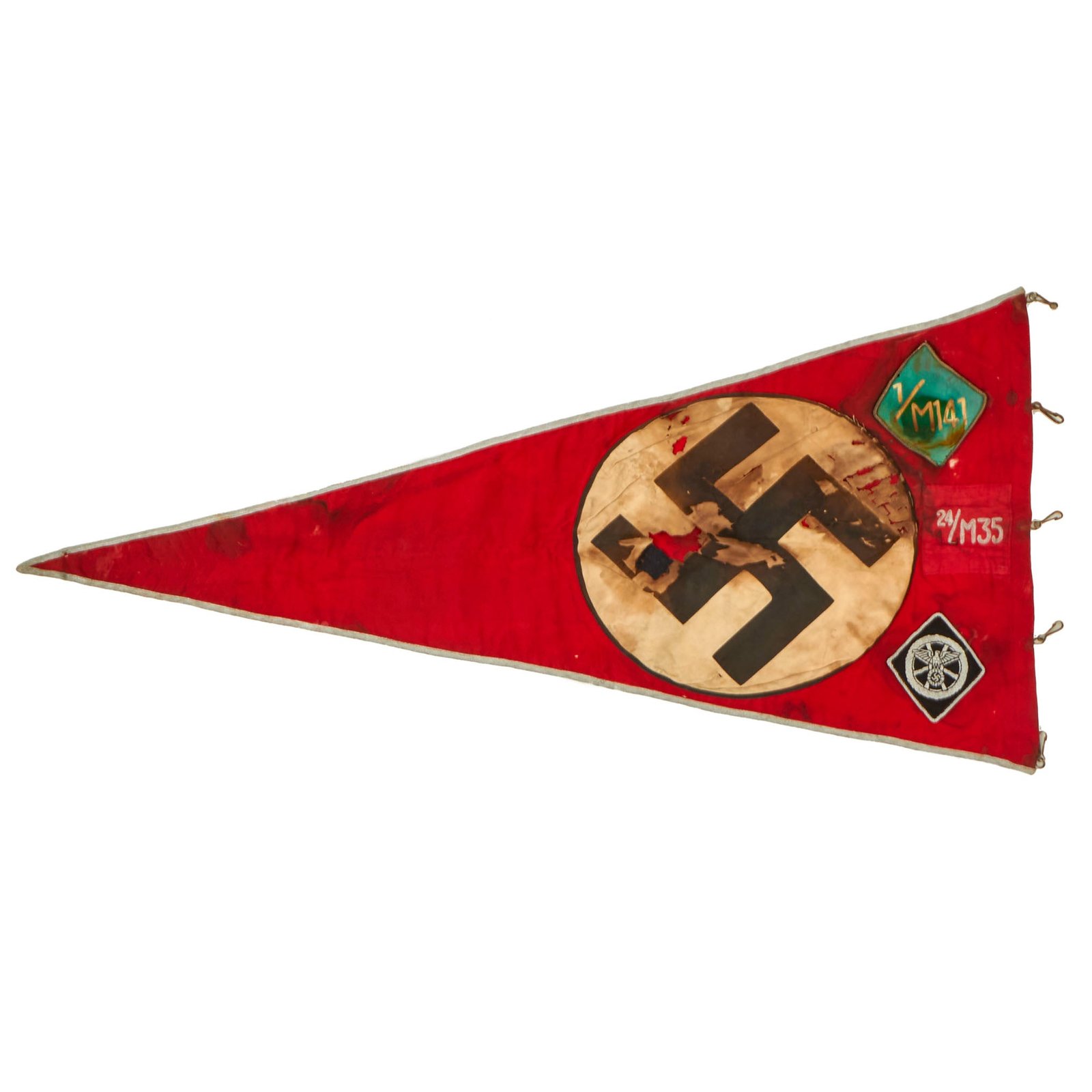 Buy Original German WWII NSKK National Socialist Motor Corps Unit Pennant Flag - 21" x 44 1/4" | Original Firearms Antique For Sale