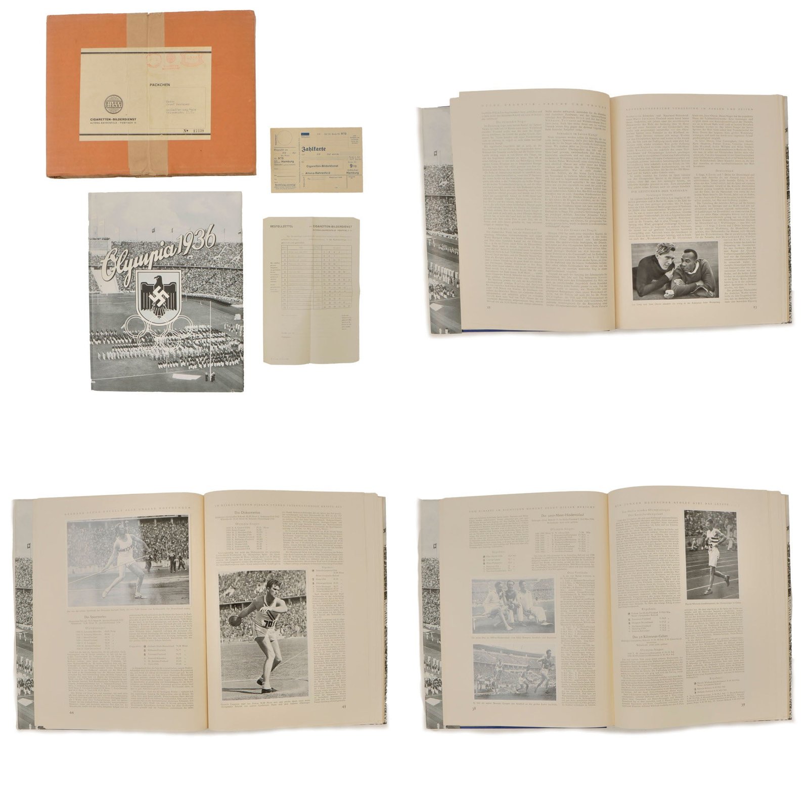 Original German Pre WWII 1936 Summer Olympics Volume 2 Cigarette Card Album in Original Box with Dust Cover - All Cards Present