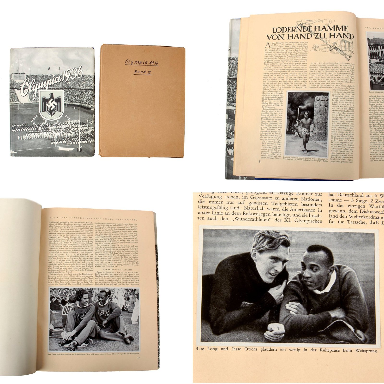 Original German Pre WWII 1936 Summer Olympics Volume 2 Cigarette Card Album in Original Box - All Cards Present
