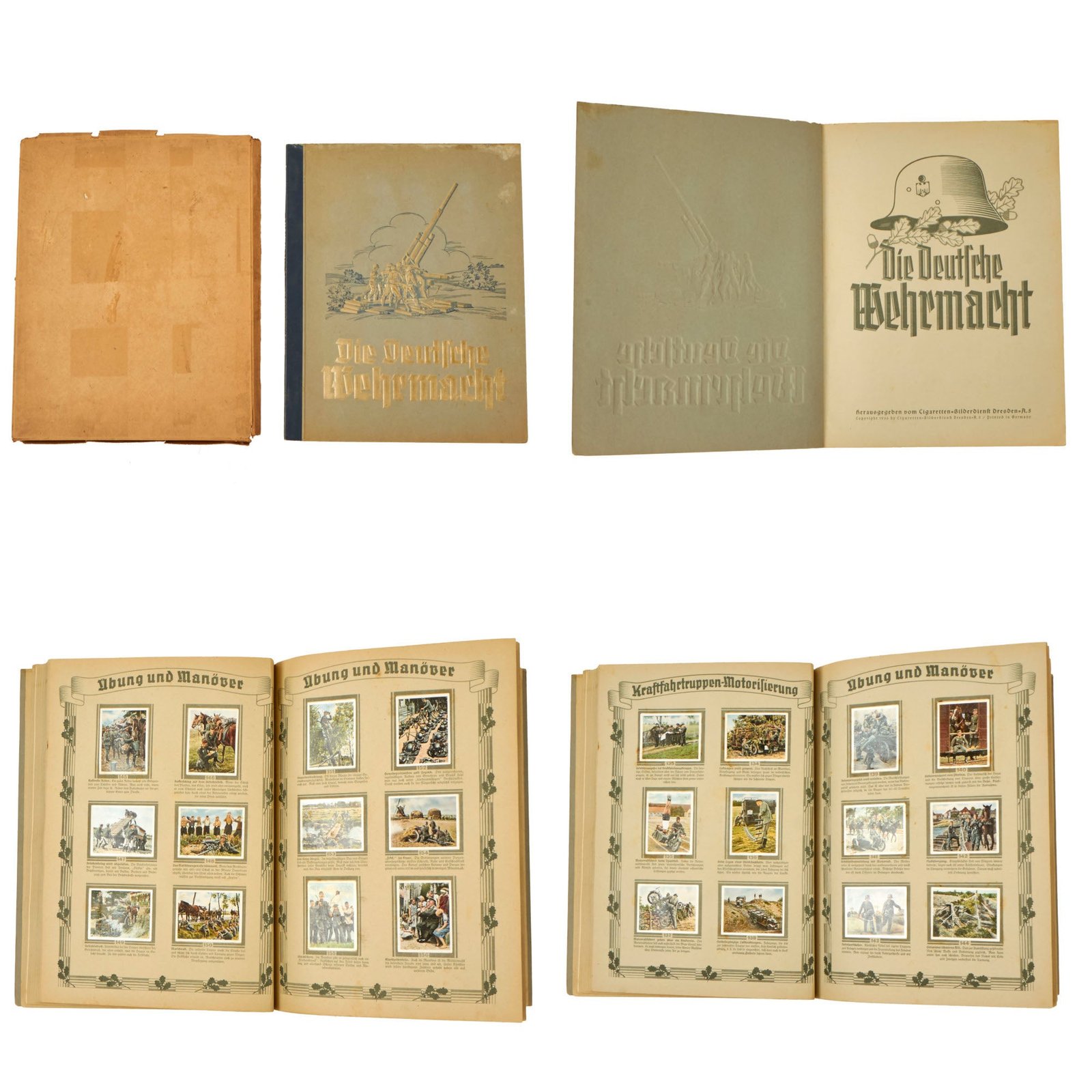 Buy Original German WWII Die Deutsche Wehrmacht 1936 Cigarette Card Album in Original Box - Complete with 270 Photos | Original Firearms Antique For Sale