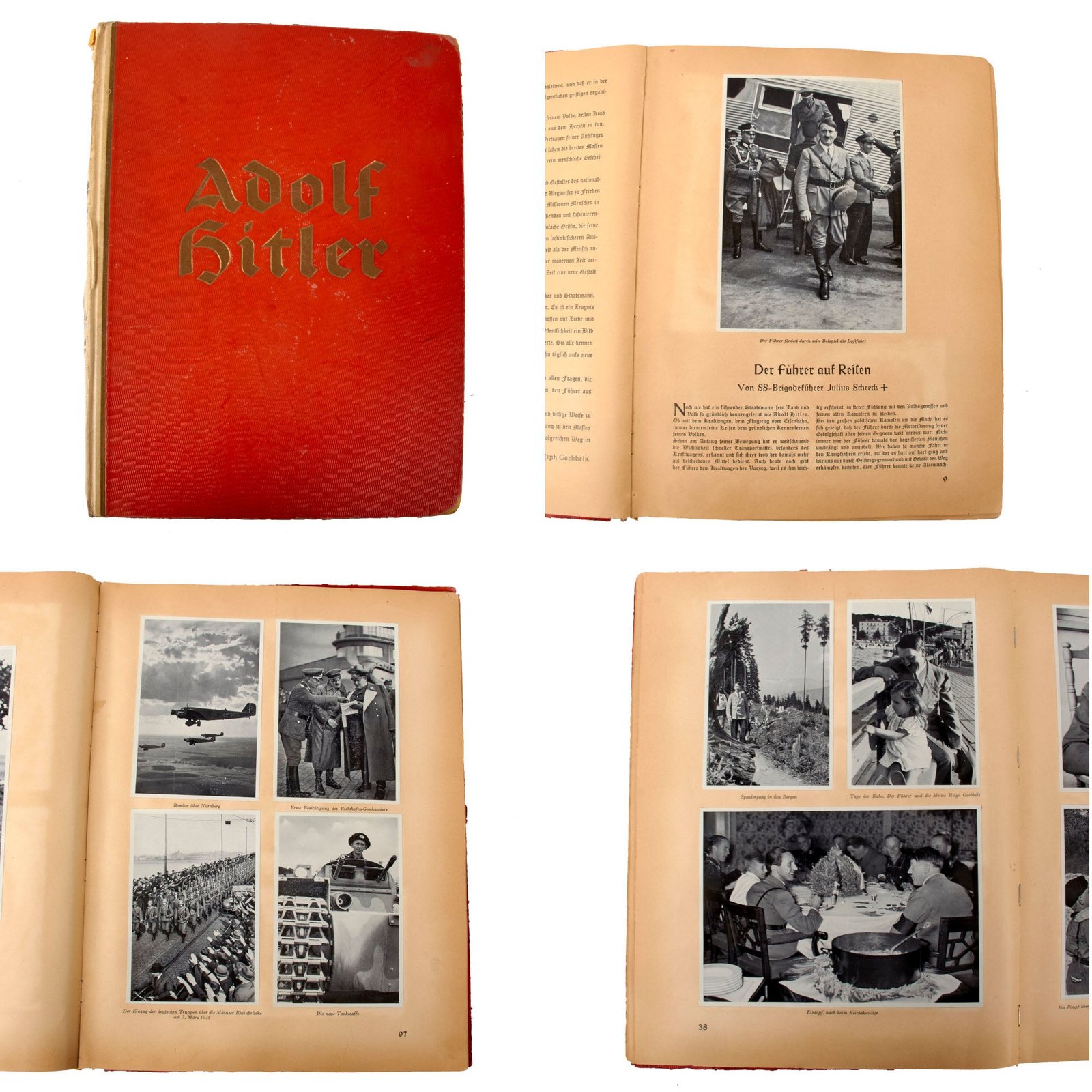 Original German WWII NSDAP Adolf H - Pictures of the Life of Der Führer Cigarette Card Album - All Cards Present