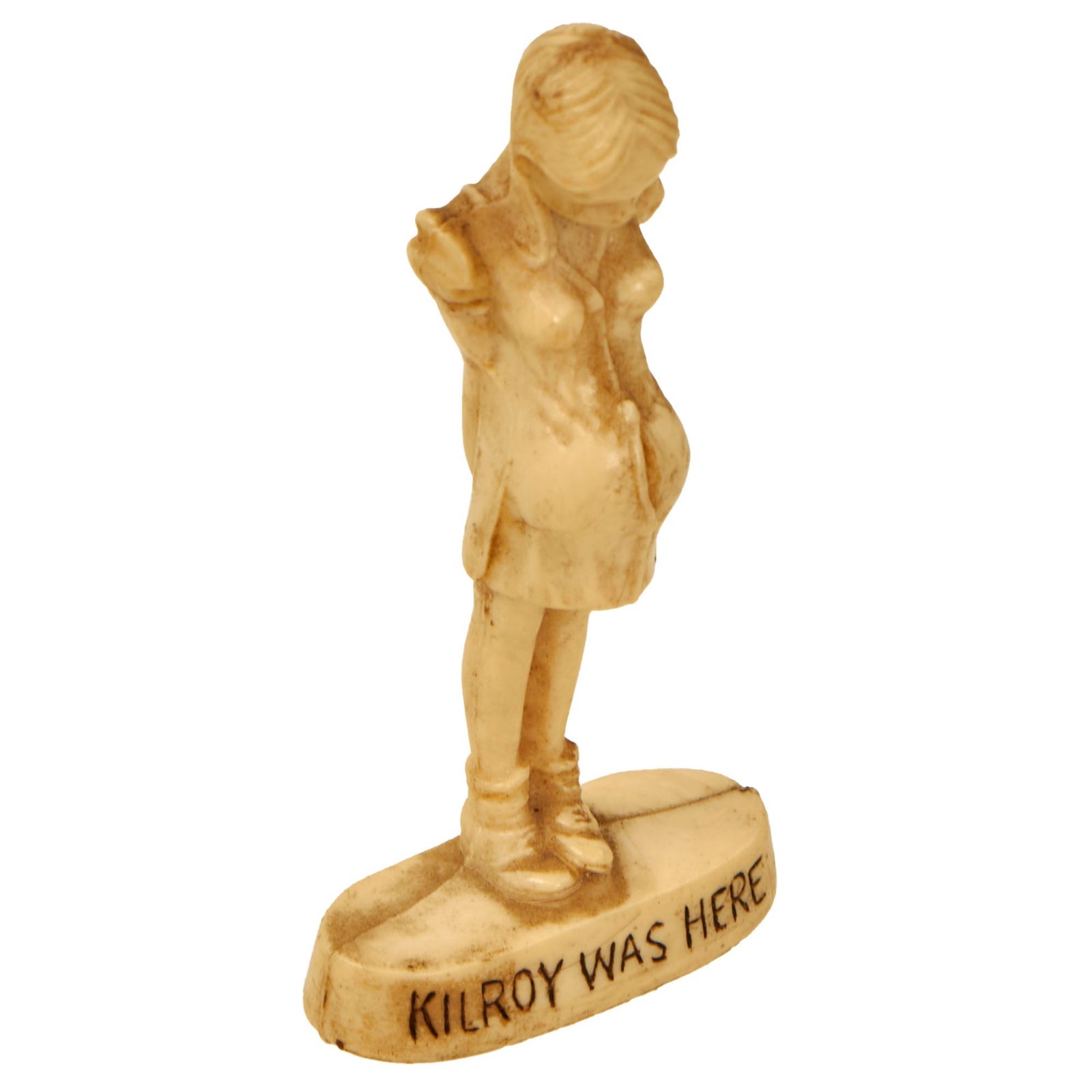 Buy Original U.S. WWII Era “KilRoy Was Here” Small Pregnant Figurine by Hartland Plastics | Original Firearms Antique For Sale