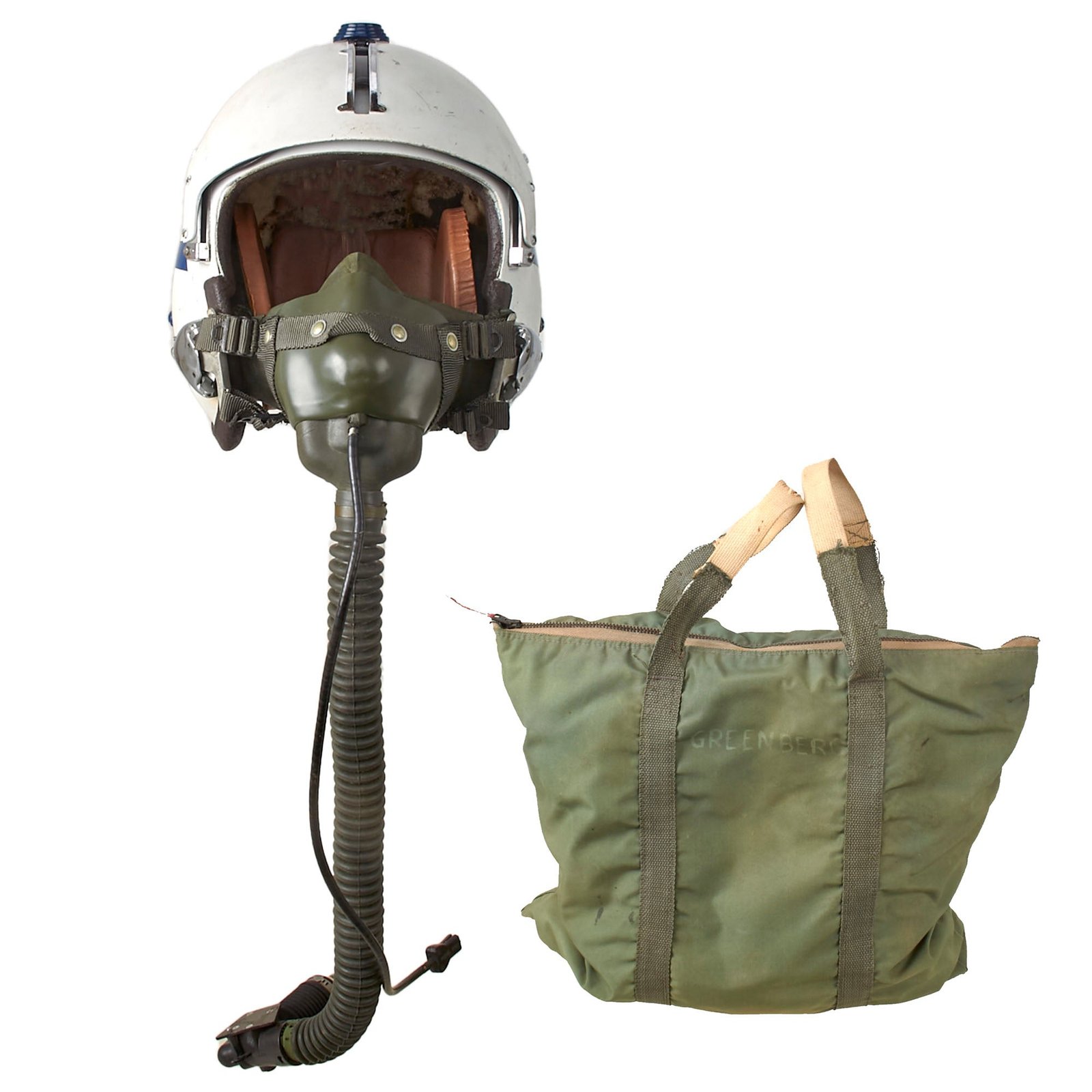 Buy Original U.S. Vietnam War Era HGU-26/P “Phantom-1” Flight Helmet with MS-22001 Oxygen Mask and Helmet Bag | Original Firearms Antique For Sale