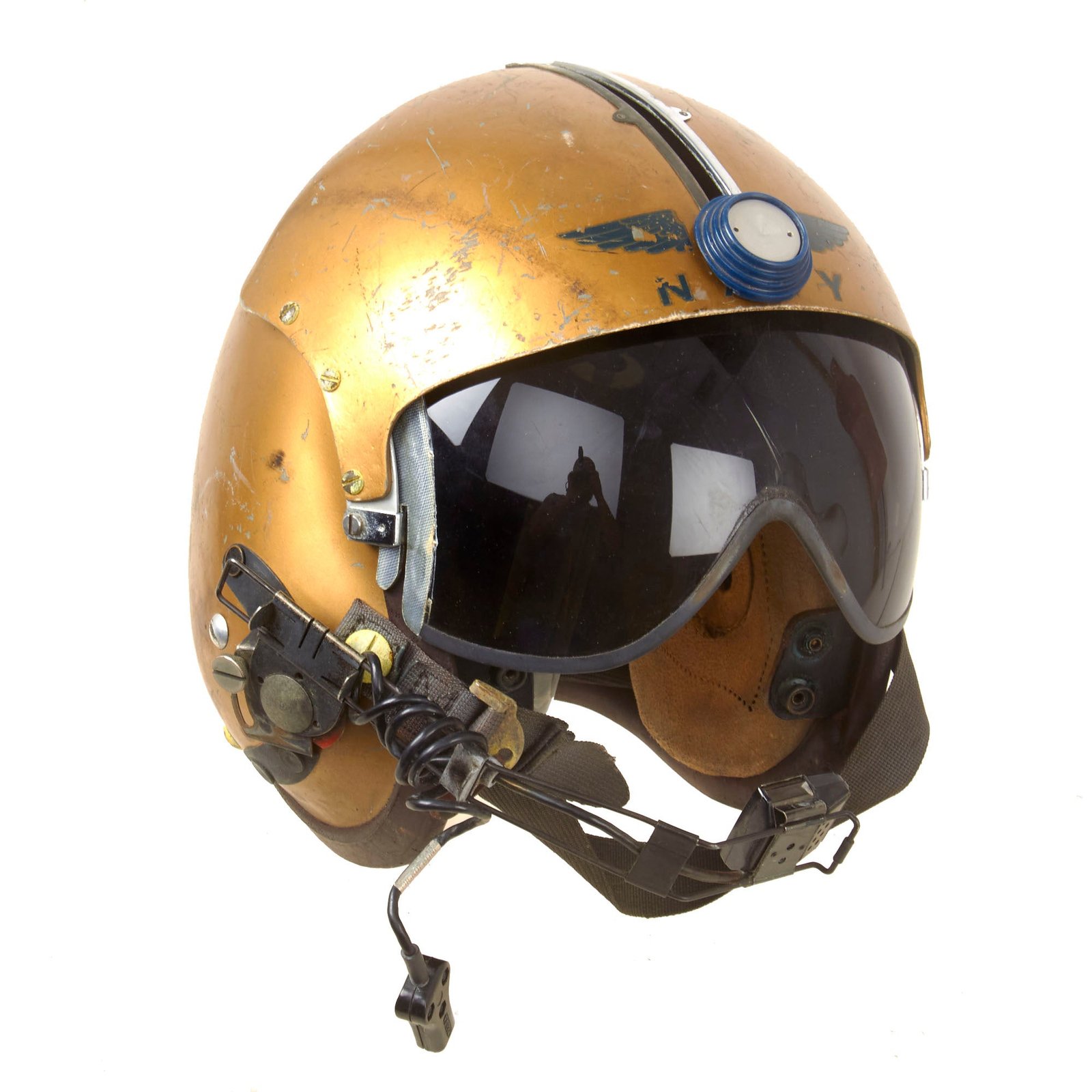 Buy Original U.S. Navy USN Late 1950s APH-5 Flight Helmet With Adjustable Visor by MSA | Original Firearms Antique For Sale