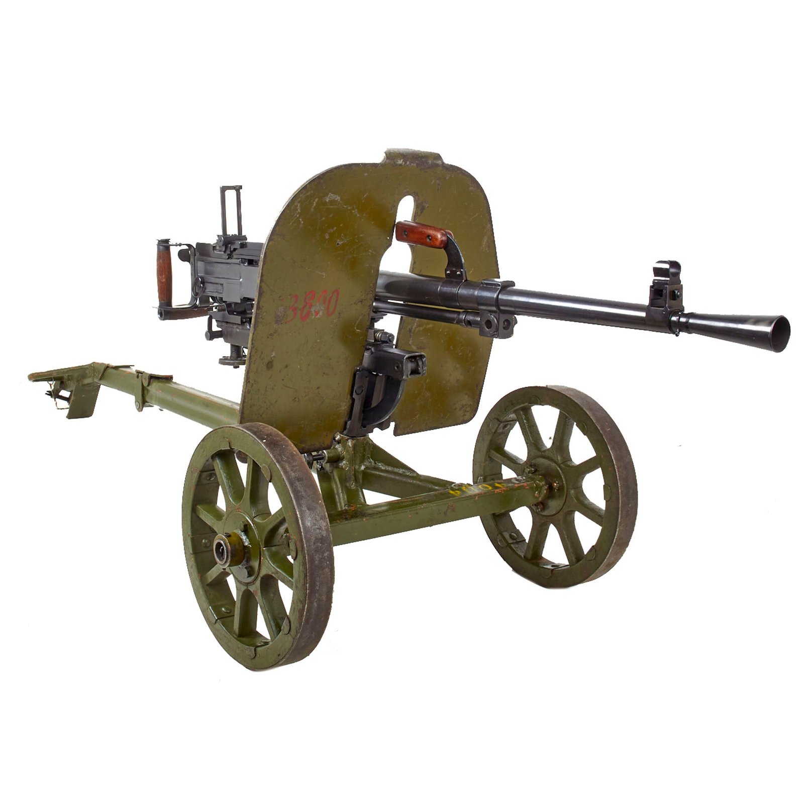 Original Soviet Polish Cold War 1954 Dated SGM WZ.43 Goryunov Display Machine Gun with Wheeled Mount and Accessories - Serial AB-0305