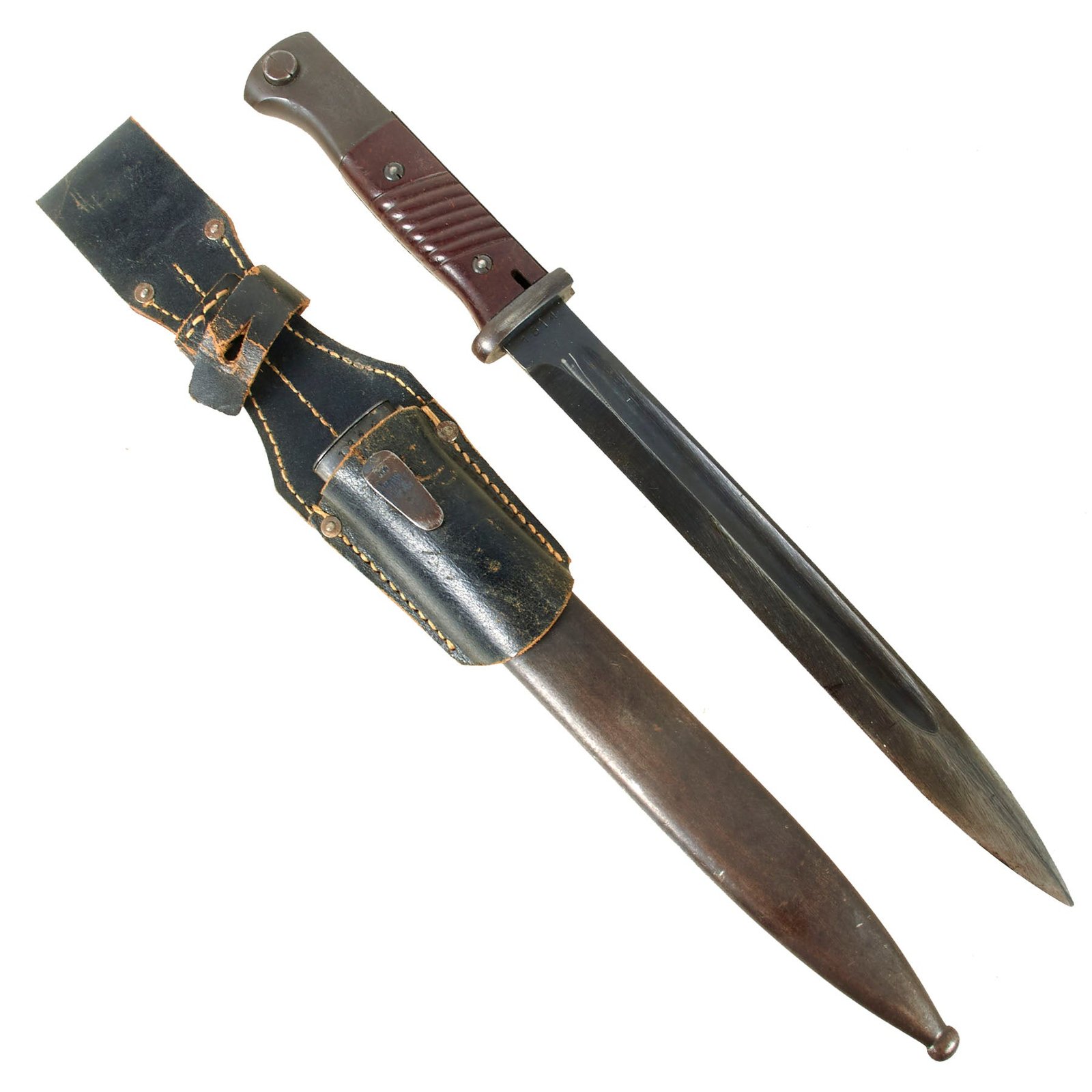 Original German WWII 1944 Dated 98k Bayonet by E. & F. Hörster with Scabbard & Frog - Matching Serial 1814 a