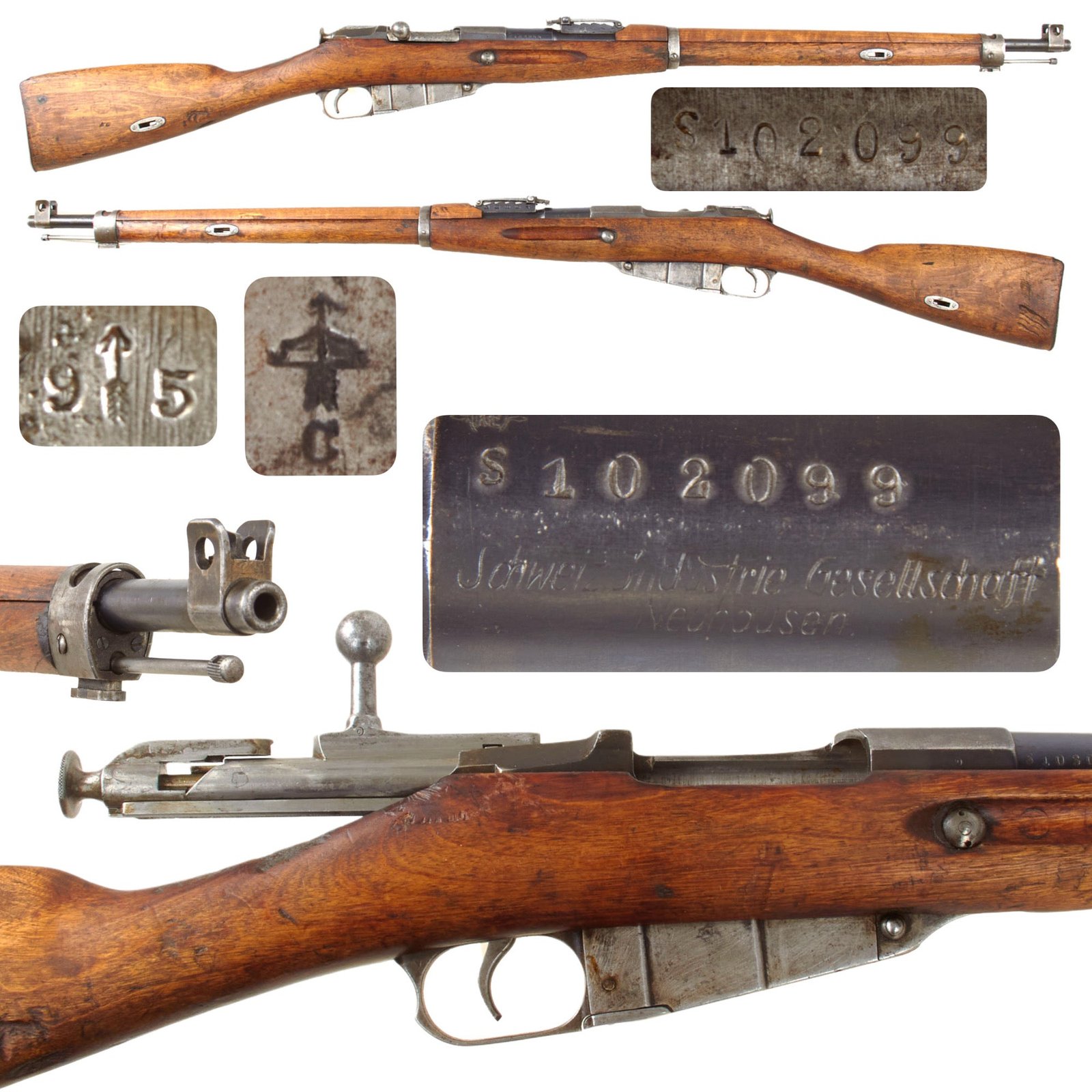Original Antique Finnish Winter War Model M/28 Mosin-Nagant Rifle Serial S102099 with SIG Barrel - Sestroretsk Receiver Dated 1895
