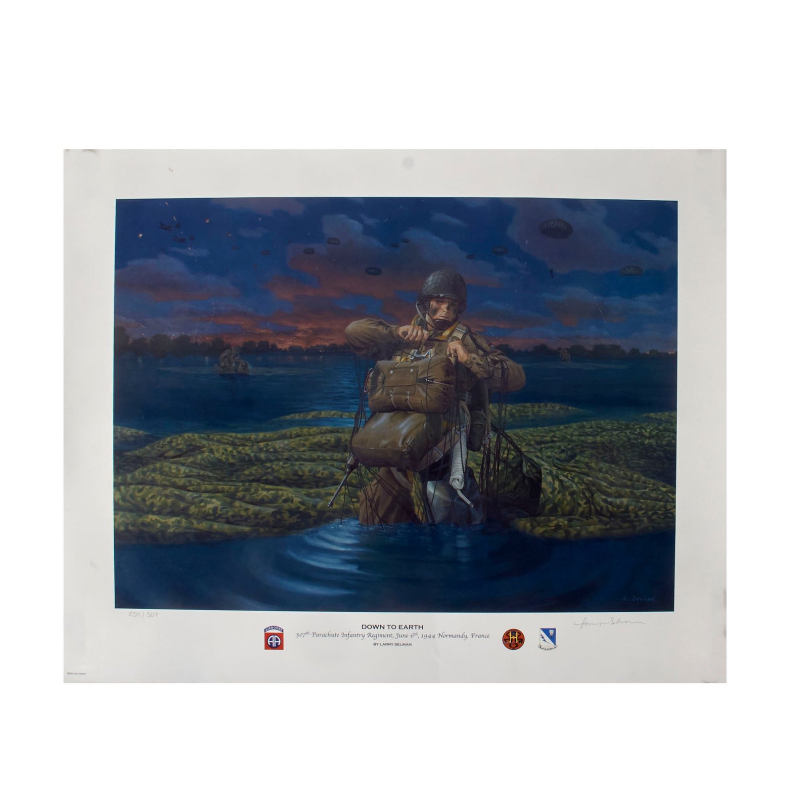 Original Signed Limited Edition Print: “Down to Earth” by Larry Selman, Signed by Artist - 21 ¾ x 26 ½” - 254/507