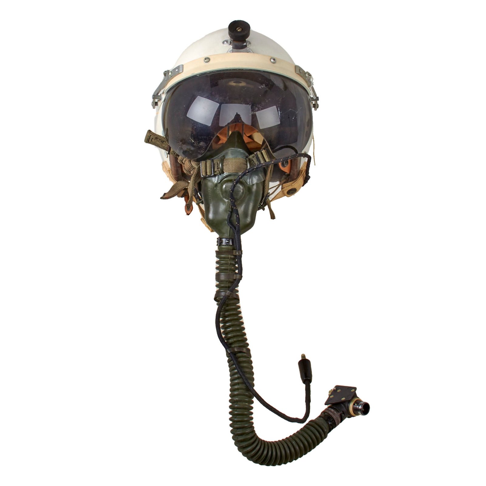 Original U.S. Cold War Named USAF Helmet Flying Type P-4B with Oxygen Mask and Bag - Dated 1959 - Maj. L.V. Roberts