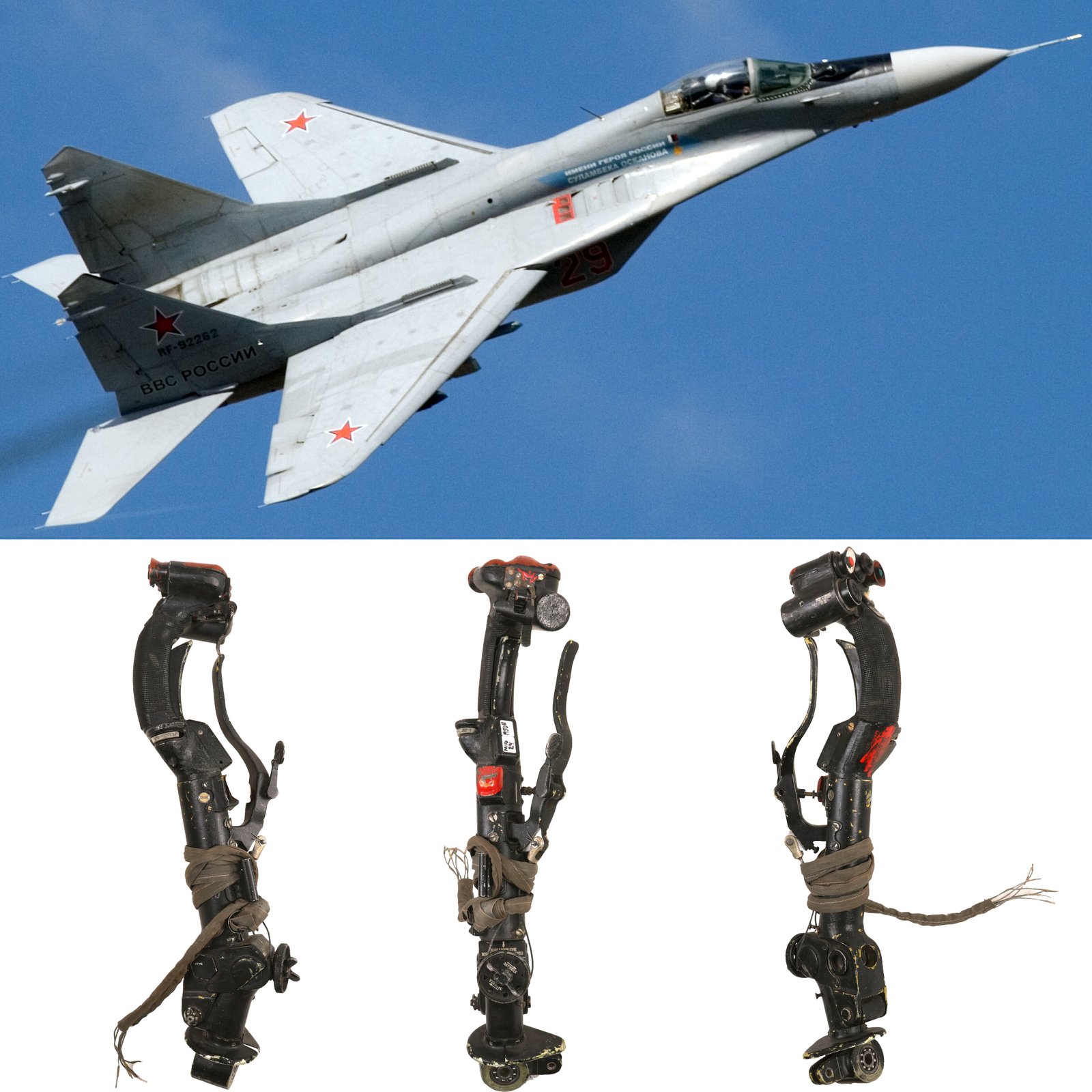 Buy Original Soviet Cold War Mikoyan MiG-29 Control Stick Assembly with Wiring | Original Firearms Antique For Sale