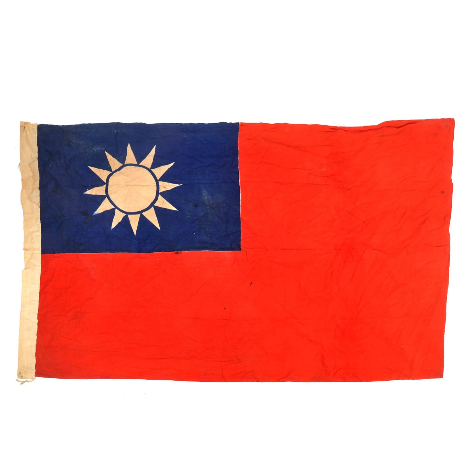 Buy Original Chinese WWII National Flag of the Republic of China with Faint Header Markings - 36 x 58” | Original Firearms Antique For Sale