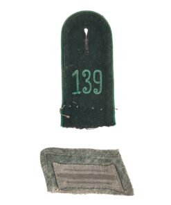 Buy Original German WWII Heer Army EM Collar Litzen and 139th Jäger Regiment Shoulder Strap - Drilljacke Tunic Cut Off | Original Firearms Antique For Sale