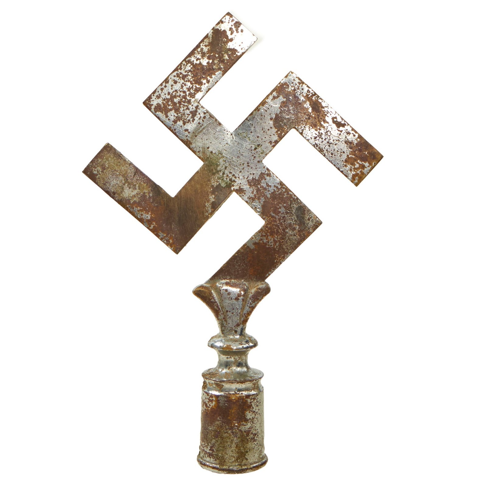 Buy Original German WWII NSDAP National Socialist Party Nickel Plated Brass Flag Pole Finial | Original Firearms Antique For Sale