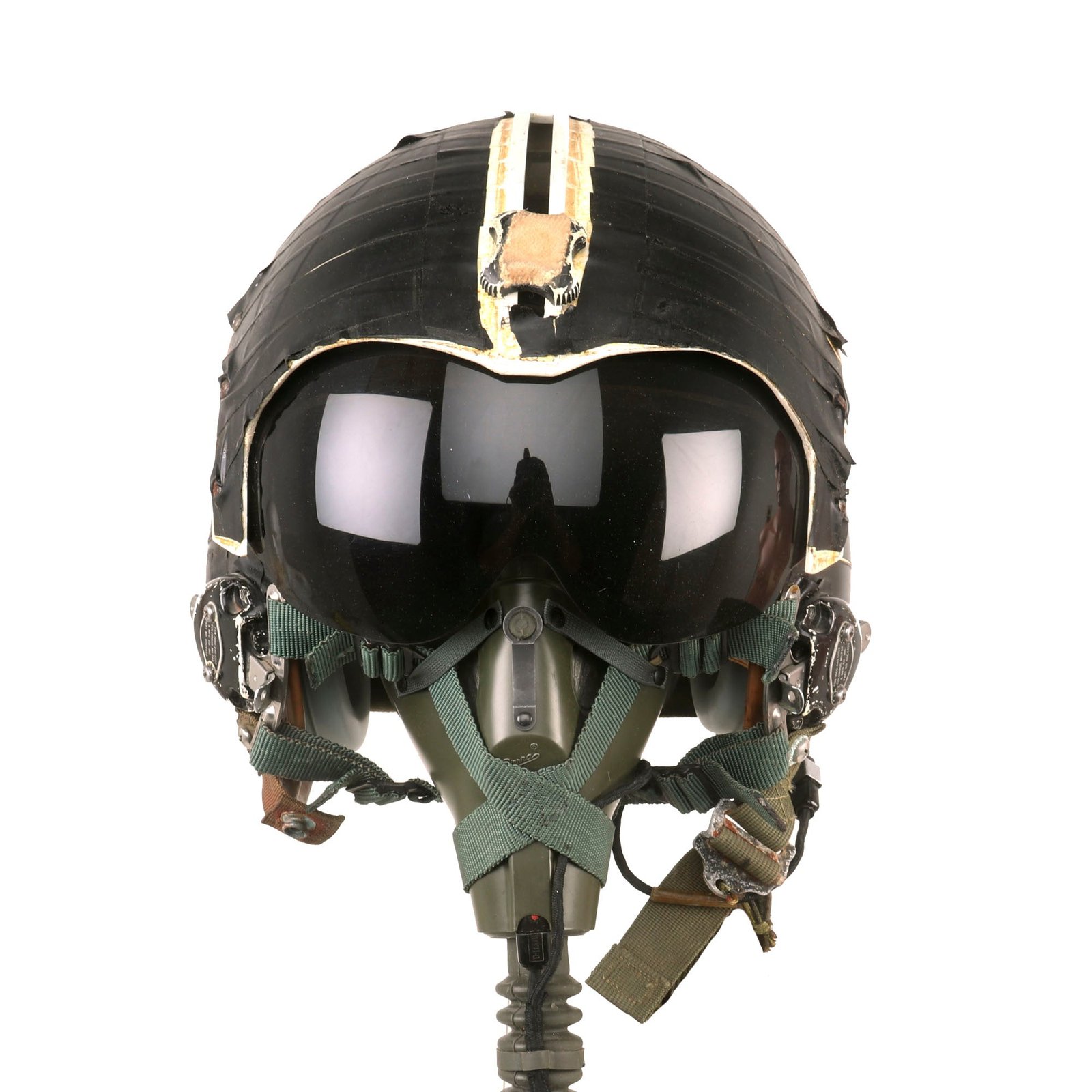 Buy Original U.S. Vietnam War Era “Blacked Out” HGU-26/P Flight Helmet with Dual Visor and Oxygen Mask by Sierra Engineering | Original Firearms Antique For Sale