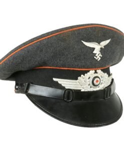 Buy Original German WWII 1937 Dated Luftwaffe Signals Unit Marked EM/NCO Visor Cap by CRIHA Christian Haug - Size 55 | Original Firearms Antique For Sale