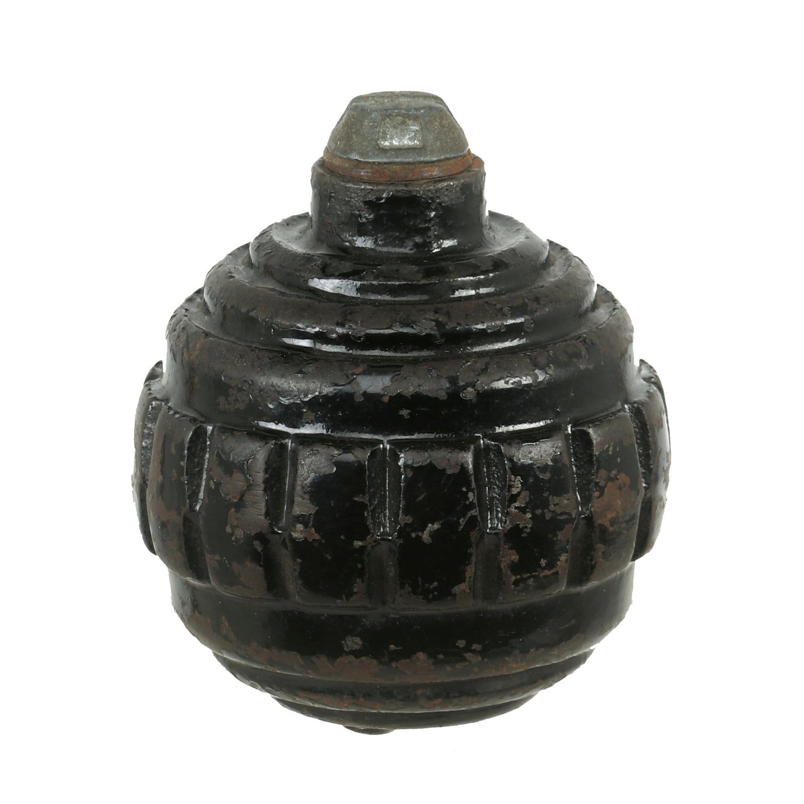Buy Original Imperial German WWI Model 1915 n/A Ball Hand Fragmentation Inert Grenade With Transit Plug - Kugelhandgranate | Original Firearms Antique For Sale