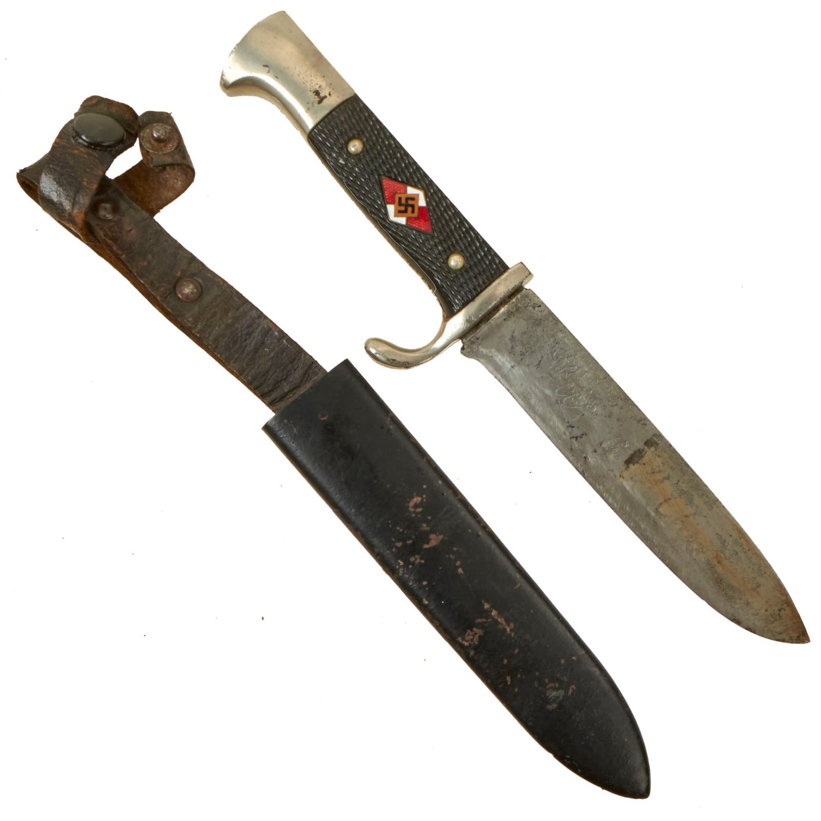 Buy Original German WWII Early Motto-Marked HJ Knife by Tigerwerk Lauterjung & Co. with Scabbard | Original Firearms Antique For Sale