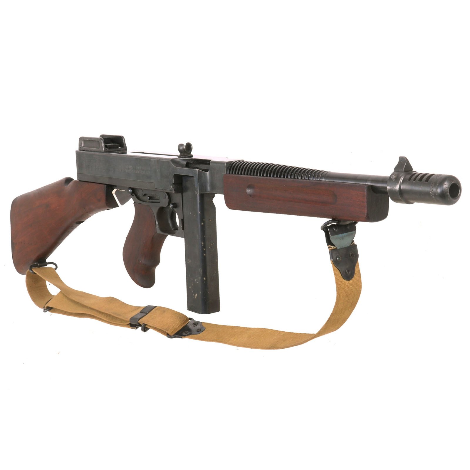 Buy Original U.S. WWII Thompson M1928A1 Display Submachine Gun Serial NO.S-321407 - Original WW2 Parts | Original Firearms Antique For Sale