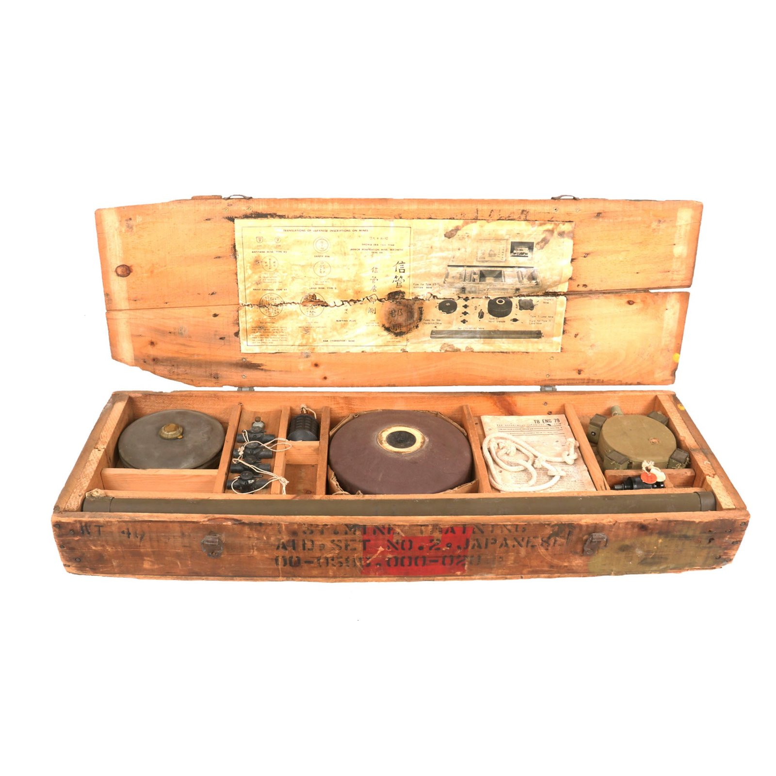 Buy Original U.S. WWII Japanese Mine Training Aid Set No.2 in Crate | Original Firearms Antique For Sale
