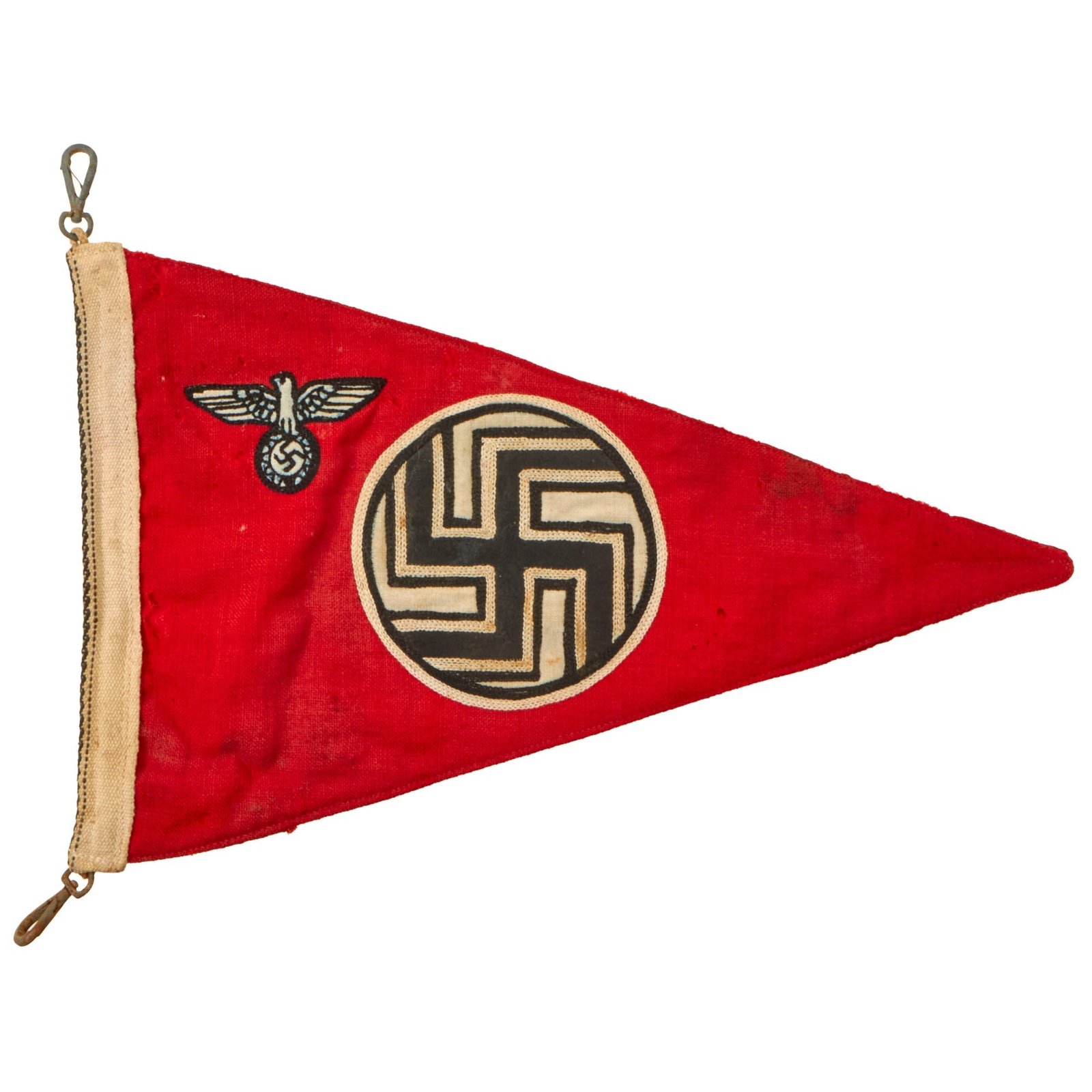 Buy Original German WWII NSDAP State Service Staff Vehicle Pennant Flag - 7 ½" x 12" | Original Firearms Antique For Sale