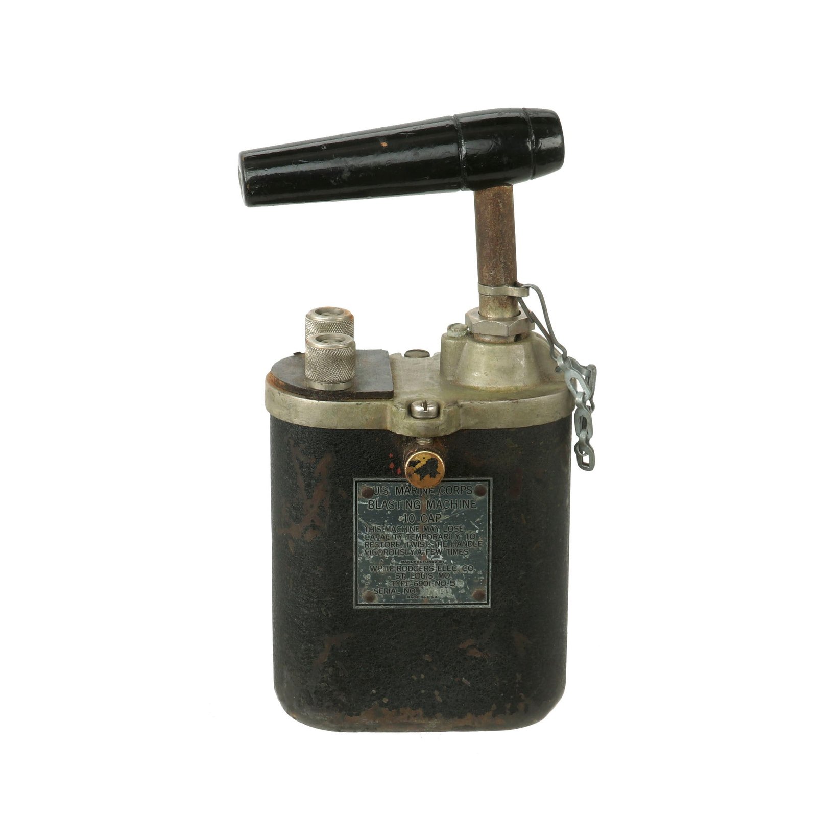 Buy Original U.S. WWII Pacific Theater US Marine Corps Marked 10 Cap Blasting Machine by White-Rodgers Electric Co. | Original Firearms Antique For Sale