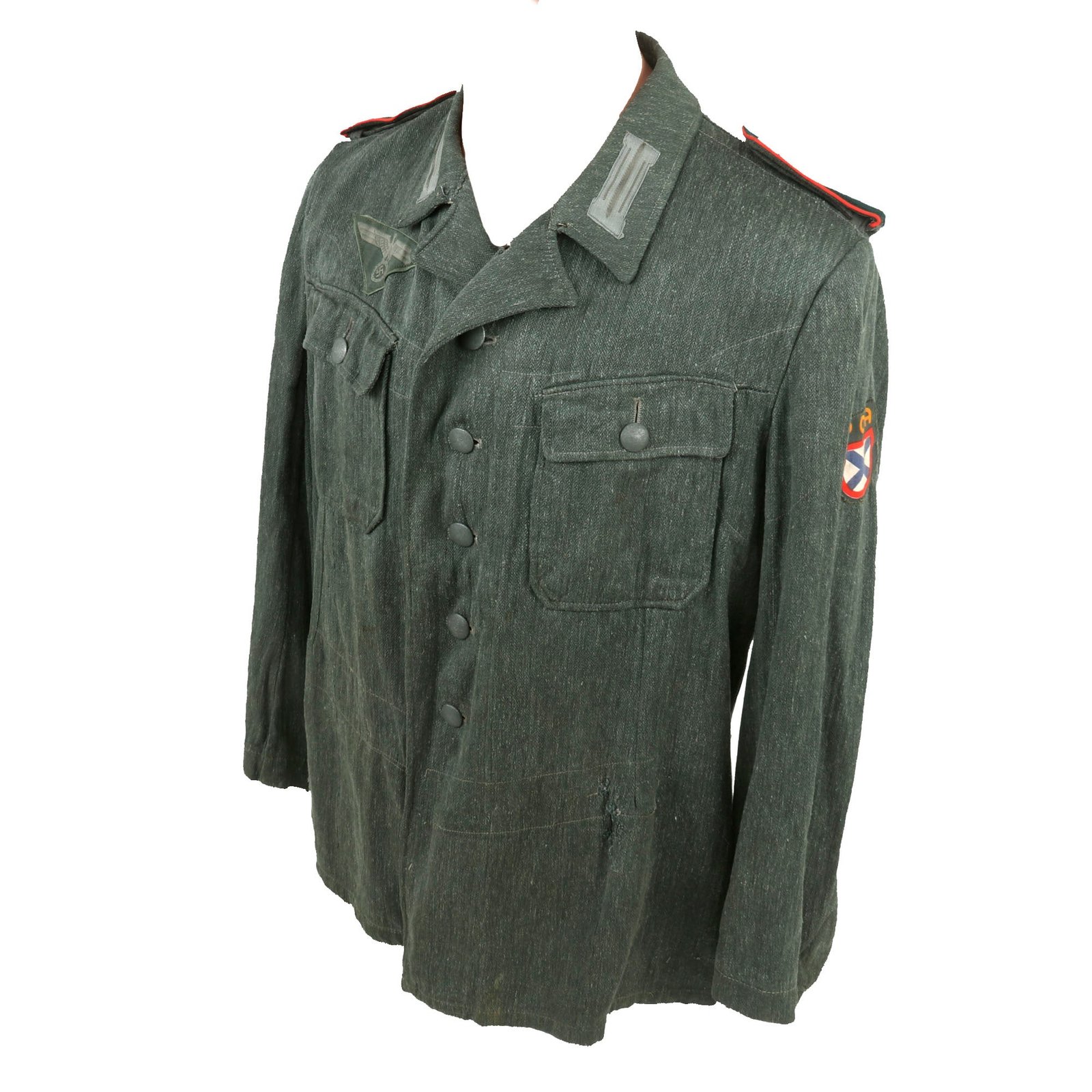 Buy Original German WWII Heer Army Don Cossack Foreign Volunteer HBT Drilljacke Tunic with POA Soviet Liberation Army Patch | Original Firearms Antique For Sale