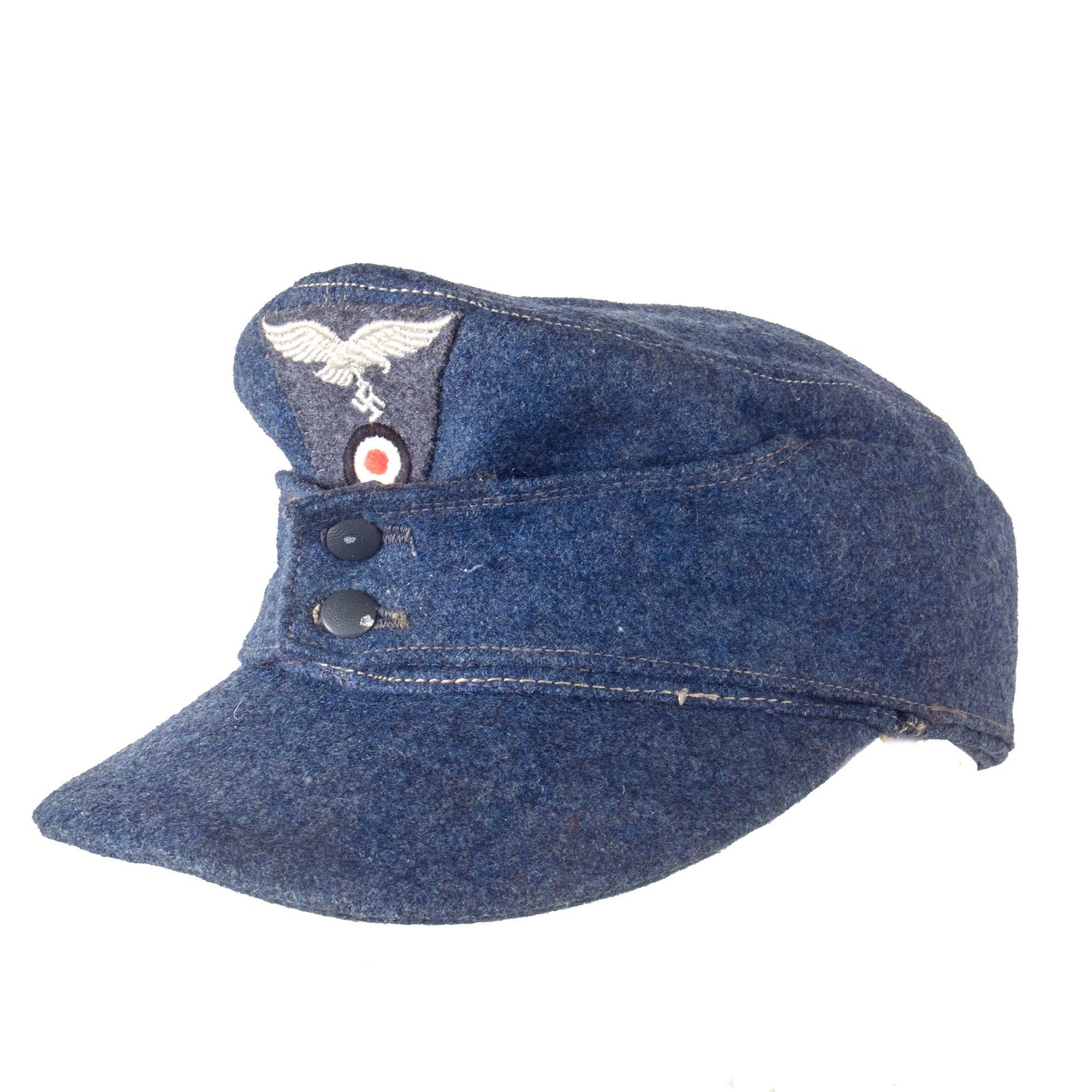 Original German WWII 1944 Dated Luftwaffe M43 Einheitsmütze Field Cap with RBNr. - Size 55