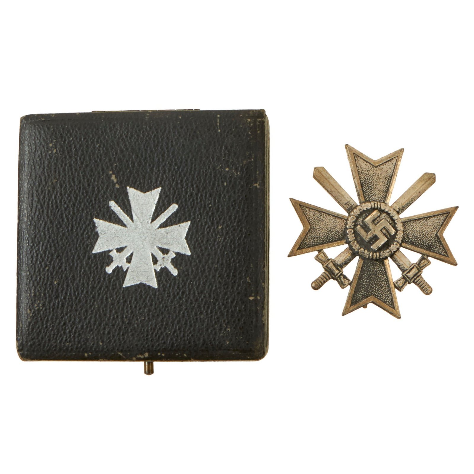 Buy Original German WWII Cased War Merit Cross 1st Class KvKI with Swords by Klein & Quenzer A.G. - Kriegsverdienstkreuz | Original Firearms Antique For Sale