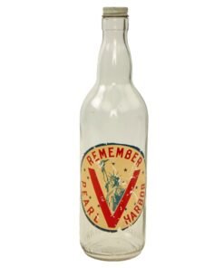 Buy Original U.S. WWII “Remember Pearl Harbor” Victory Loan Glass Bottle & Cap | Original Firearms Antique For Sale