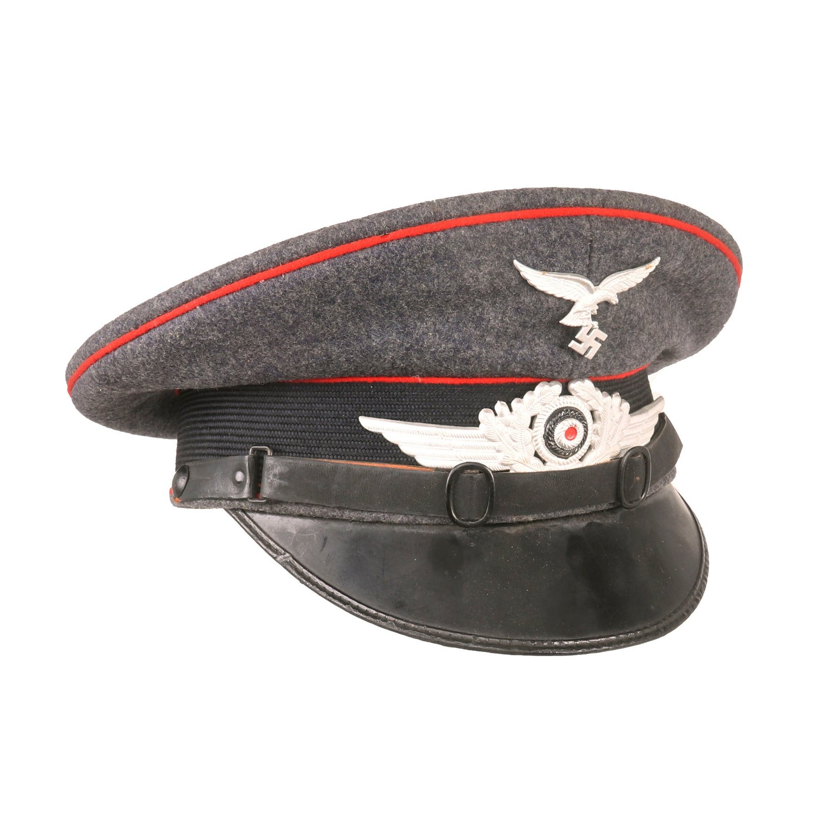 Buy Original German WWII Luftwaffe Flakkorps Unit Marked EM/NCO Visor Cap by CRIHA Christian Haug in Size 56 ½ - Dated 1937 | Original Firearms Antique For Sale