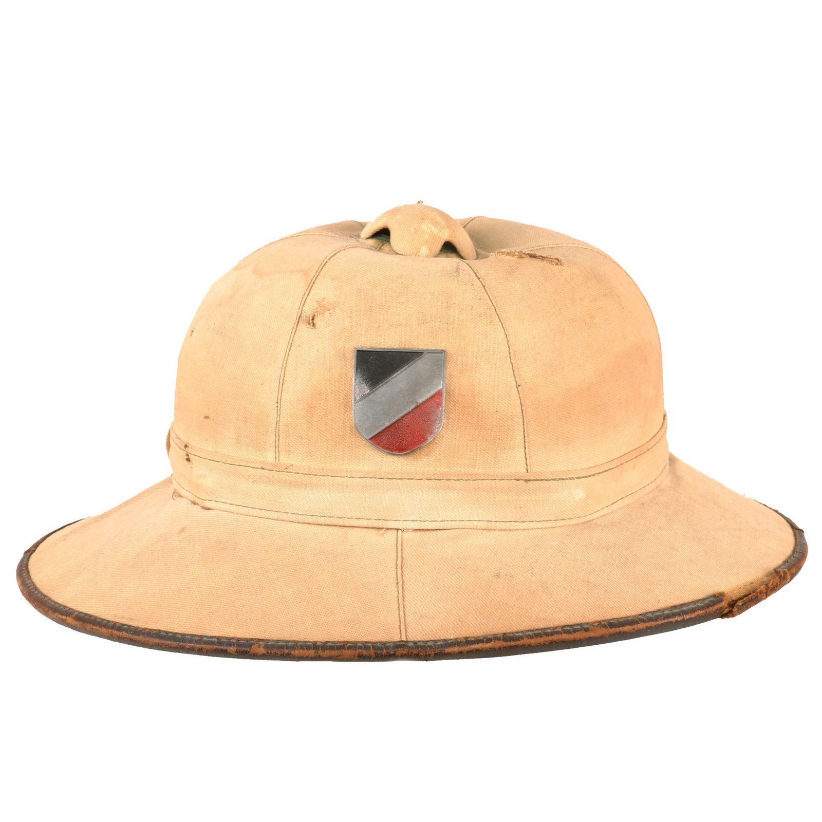 Buy Original German WWII First Model DAK Afrikakorps Sun Helmet with Badges - Size 56 | Original Firearms Antique For Sale