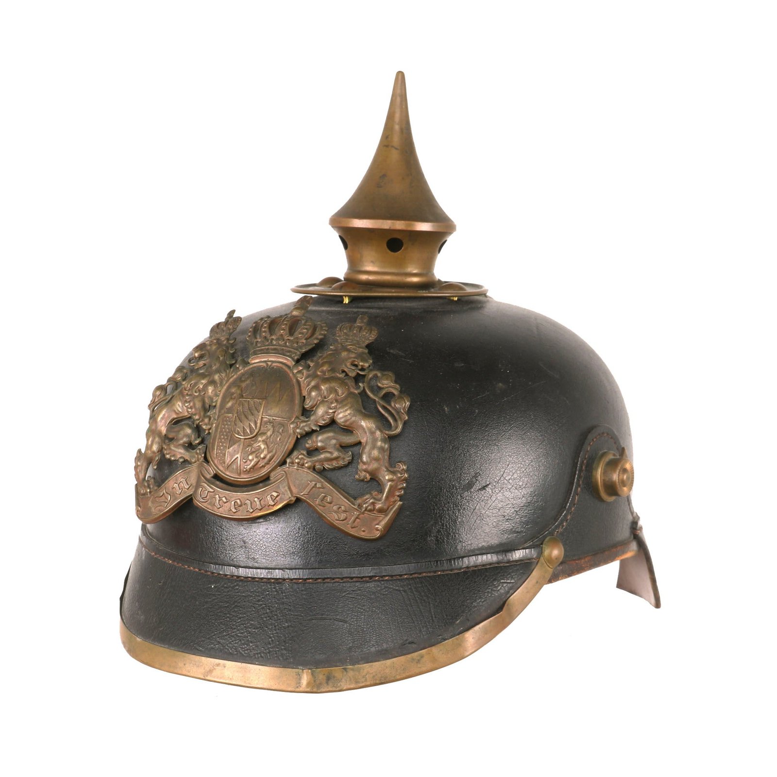 Buy Original Imperial German WWI Bavarian EM/NCO M1895 Pickelhaube Spiked Helmet - Dated 1902 & 1913 | Original Firearms Antique For Sale