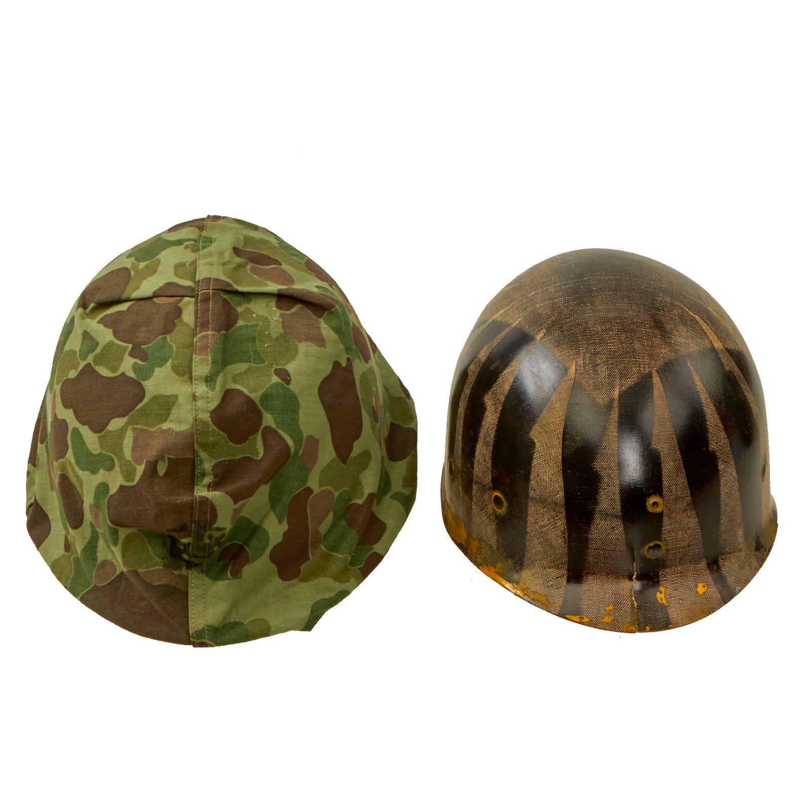 Buy Original U.S. WWII / Korean War USMC Schlueter M1 Helmet Complete with Westinghouse Liner and USMC Blue Anchor Cover - Trauma Crack | Original Firearms Antique For Sale