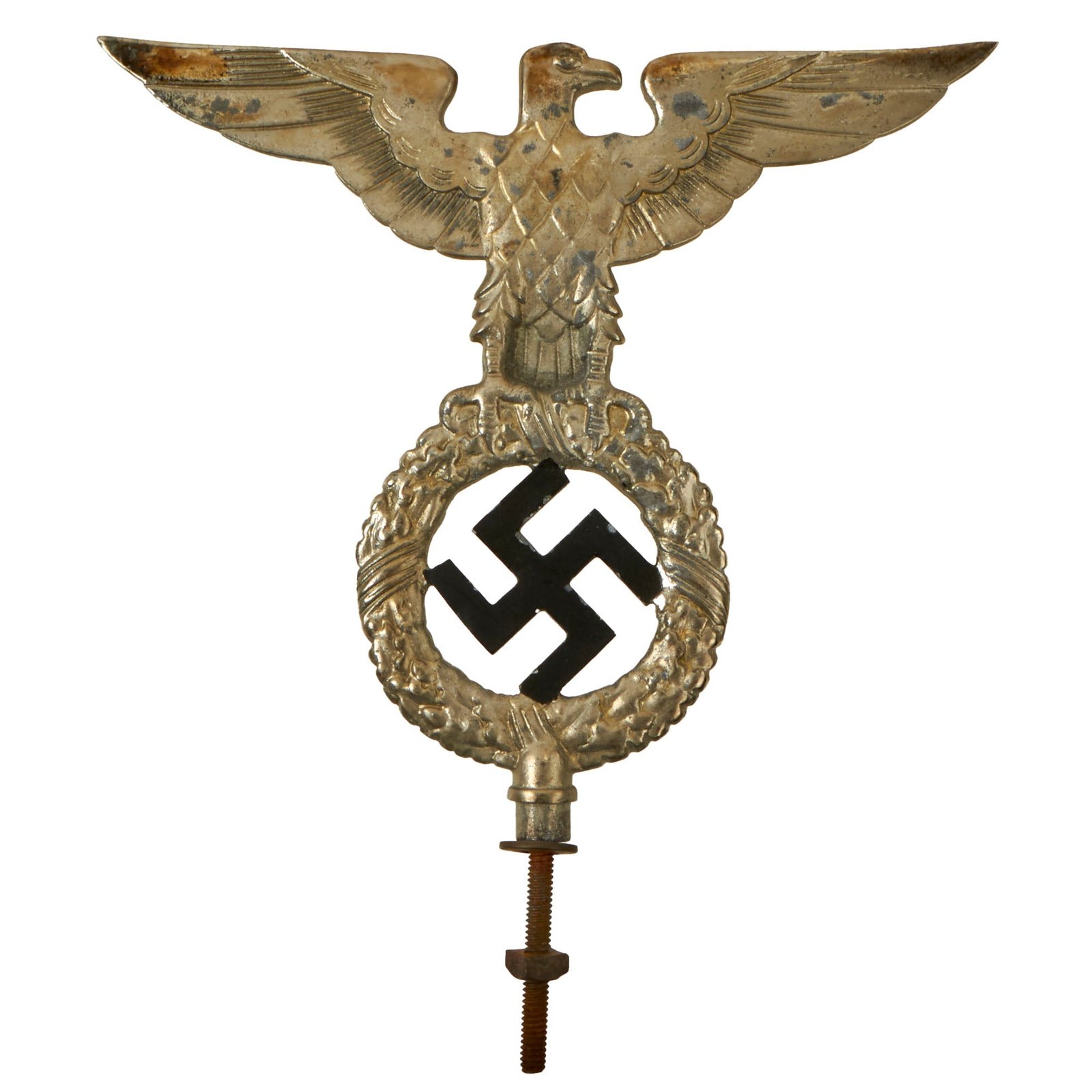 Buy Original German WWII NSDAP National Socialist Party First Pattern Flag Pole Finial "Topper" - Plated Alloy | Original Firearms Antique For Sale