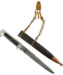 Buy Original Italian WWII M.V.S.N. Fascist Militia Blackshirts Nickel-Plated Dagger with Scabbard and Hanger | Original Firearms Antique For Sale