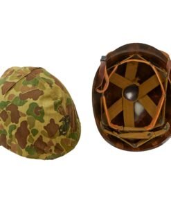 Buy Original U.S. WWII / Korean War USMC M1 Helmet Complete with Westinghouse Liner and USMC Blue Anchor Cover | Original Firearms Antique For Sale