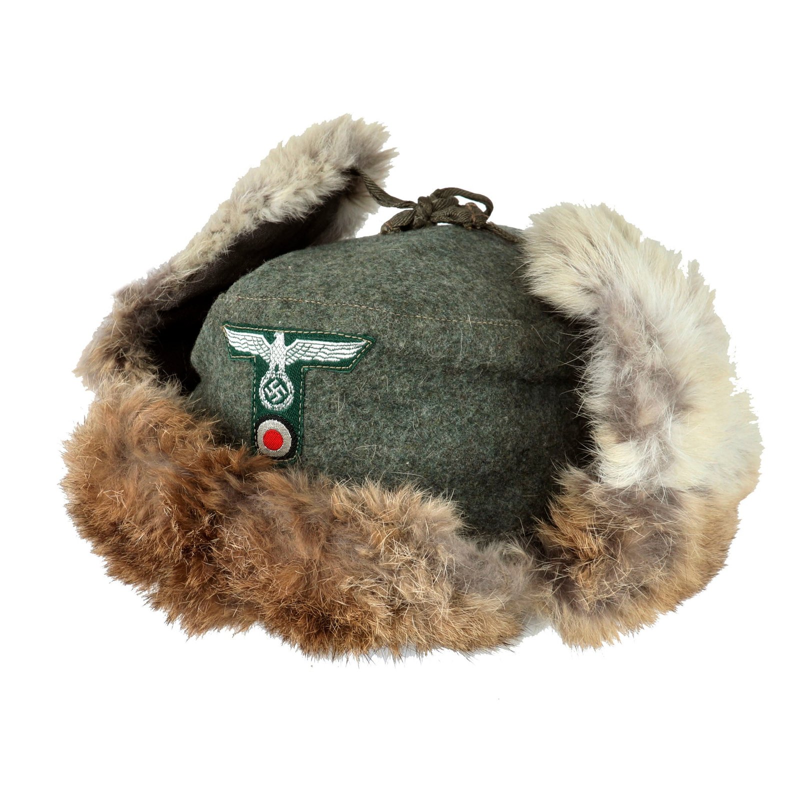 Buy Original German WWII Eastern Front Land Customs Rabbit Fur Pelzmütze Winter Hat - Size 61 | Original Firearms Antique For Sale