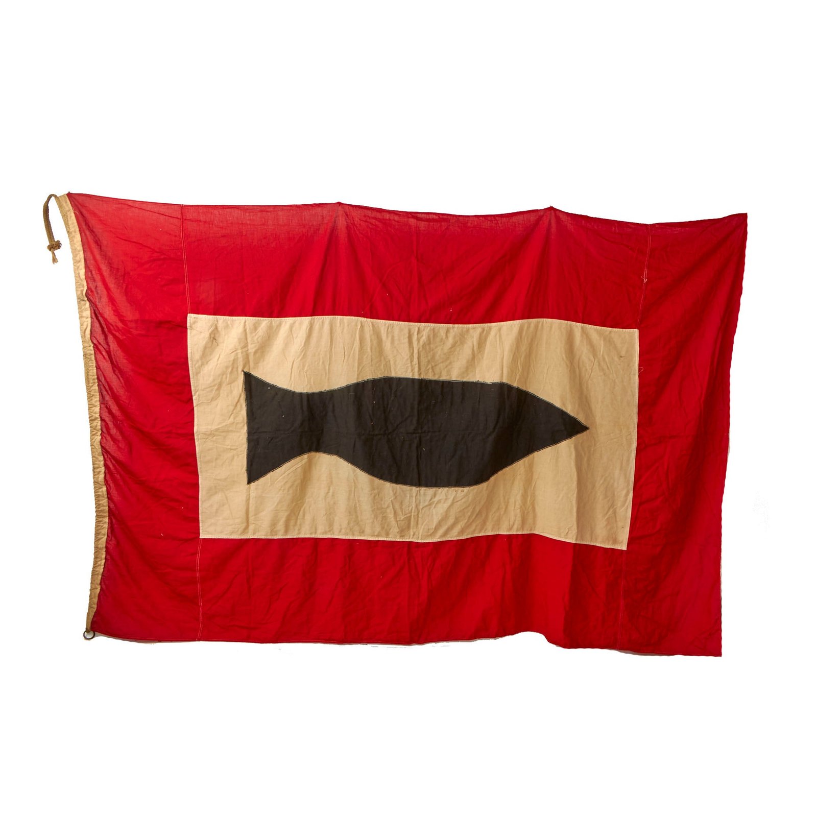 Buy Original U.S. WWII Navy Large Submarine Warning Flag with Halyard - 60 x 96” | Original Firearms Antique For Sale