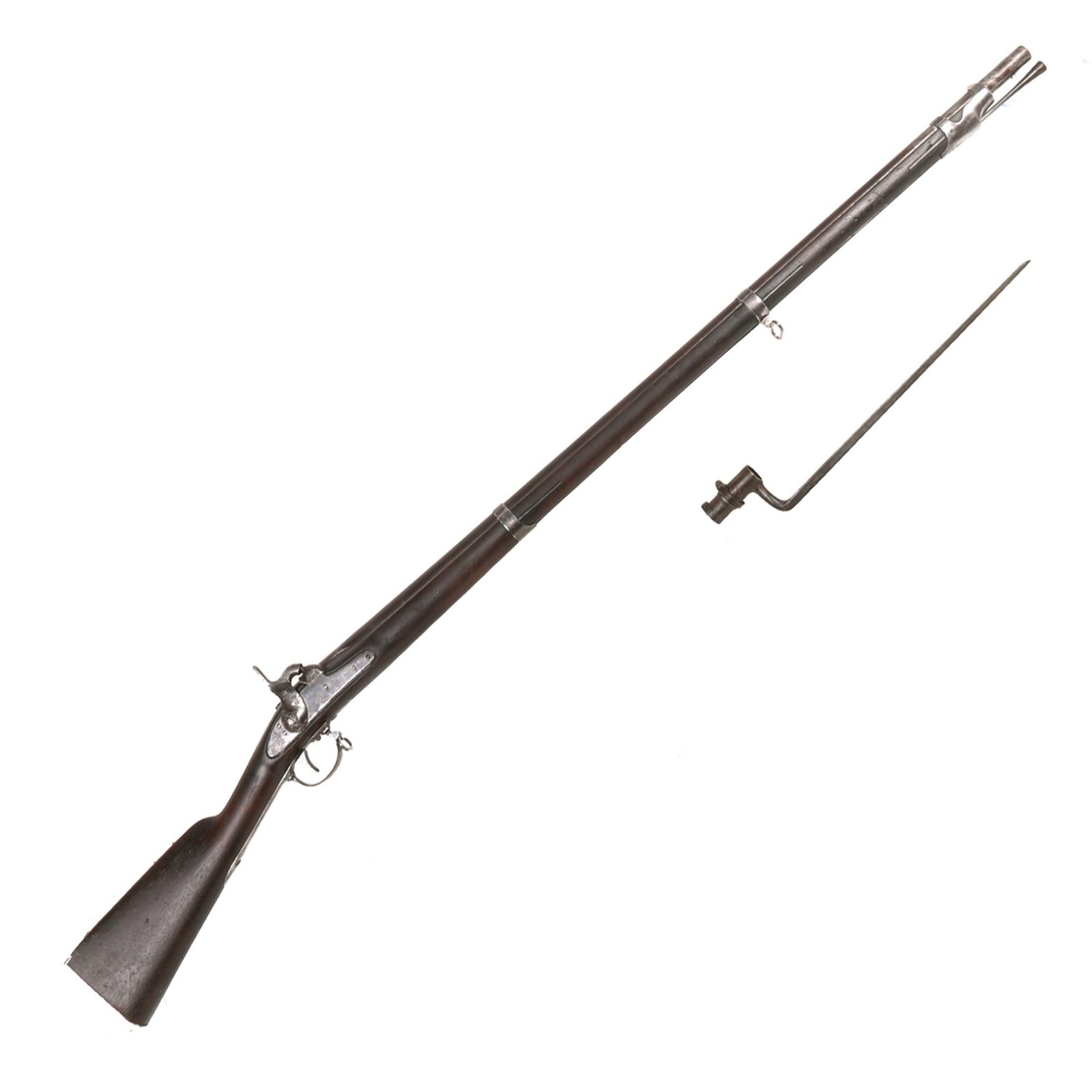 Buy Original U.S. Civil War Era Springfield Model 1842 Percussion Musket by Springfield Arsenal with Socket Bayonet - Dated 1844 | Original Firearms Antique For Sale