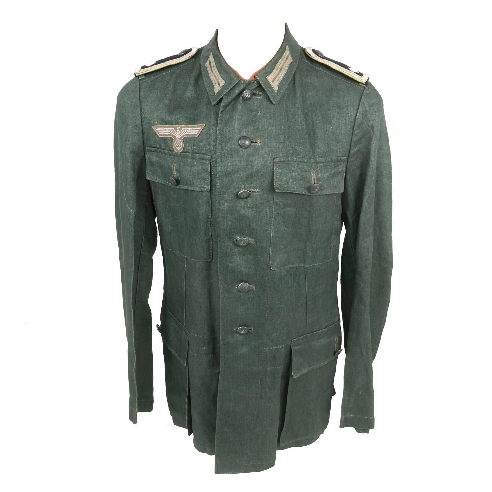 Buy Original German WWII Heer Army Panzergrenadier Feldwebel NCO HBT M42 Drilljacke Combat Tunic - dated 1944 | Original Firearms Antique For Sale