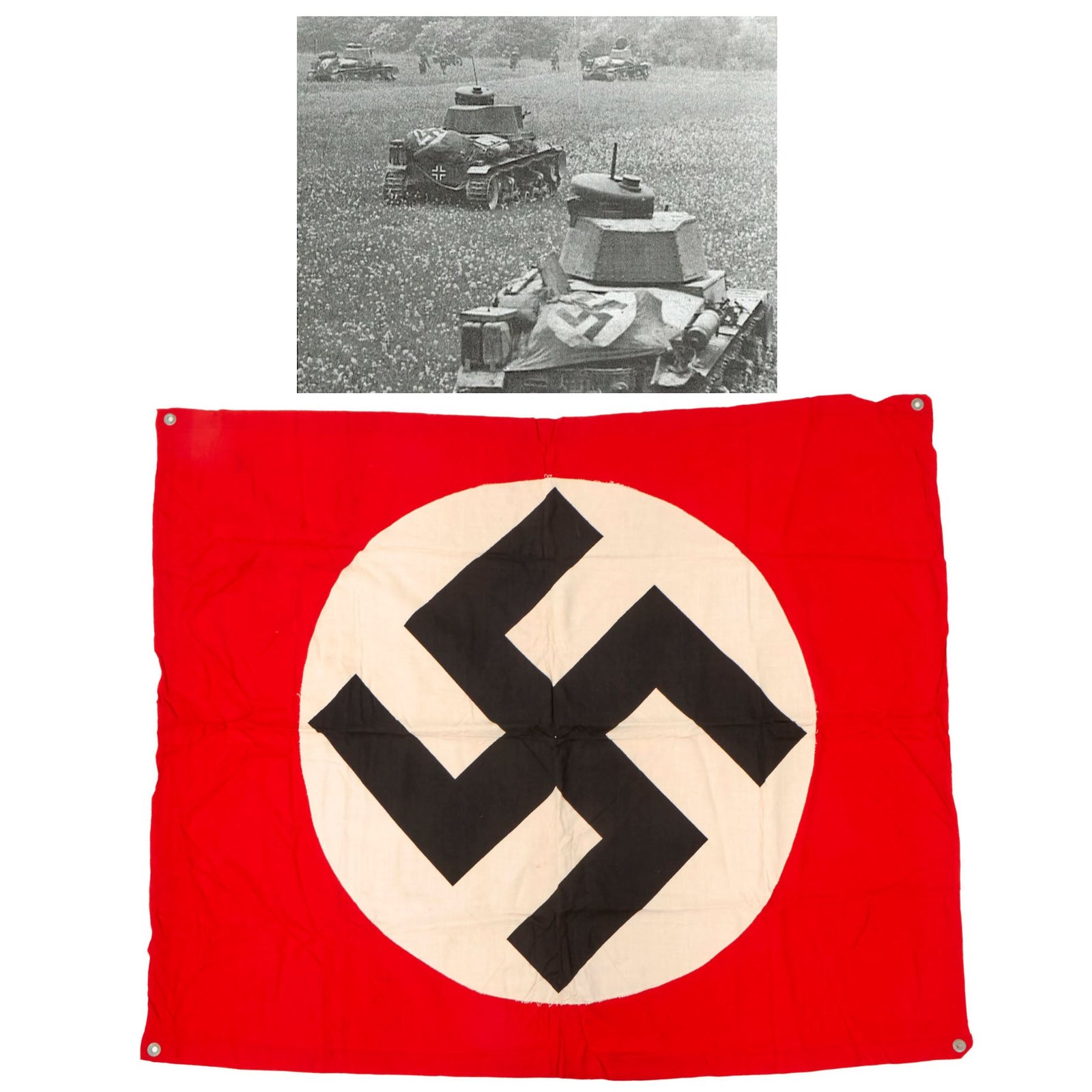 Buy Original German WWII Panzer Tank and Vehicle Identification Flag - 39" x 47" | Original Firearms Antique For Sale