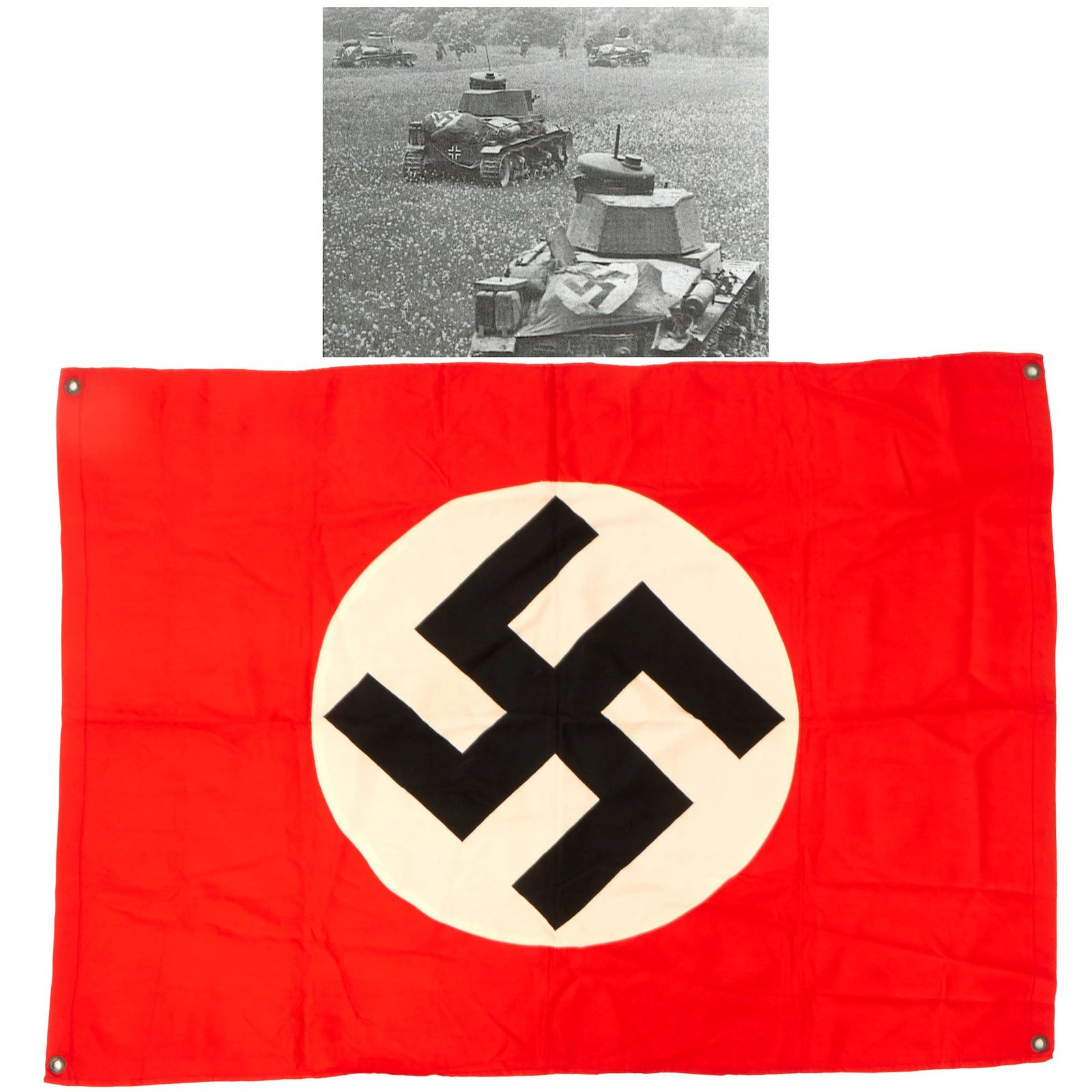 Buy Original German WWII Panzer Tank and Vehicle Identification Flag - 28" x 38" | Original Firearms Antique For Sale