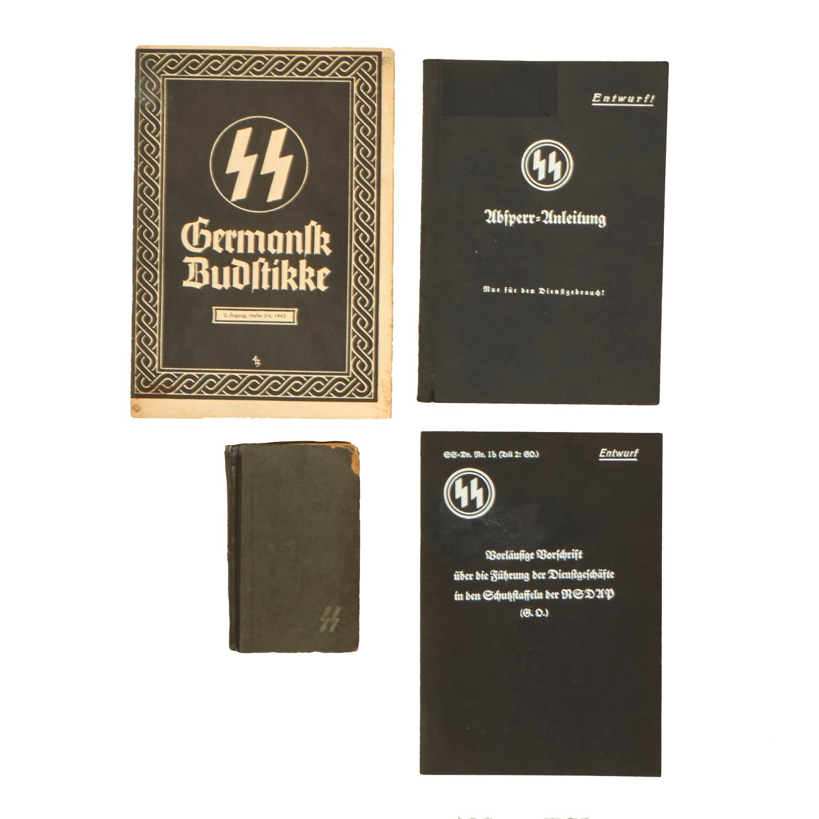 Buy Original German WWII Waffen SS Book Collection Including 5th SS Panzer Division Wiking Book in Norwegian with Period Photo | Original Firearms Antique For Sale