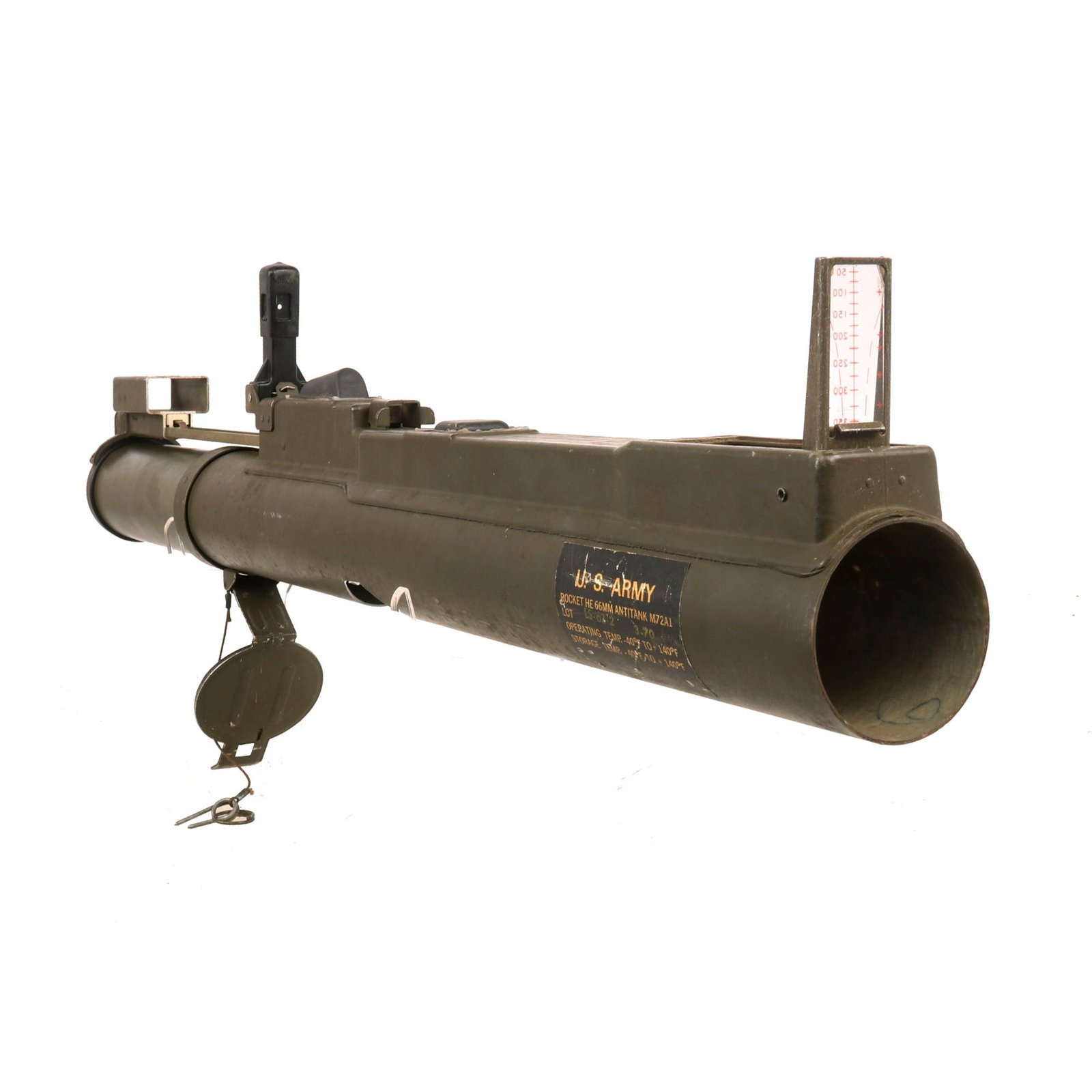 Buy Original U.S. Vietnam War Complete Inert Early M72A1 Light Anti-Armor Weapon “LAW” Tube - dated 1970 | Original Firearms Antique For Sale