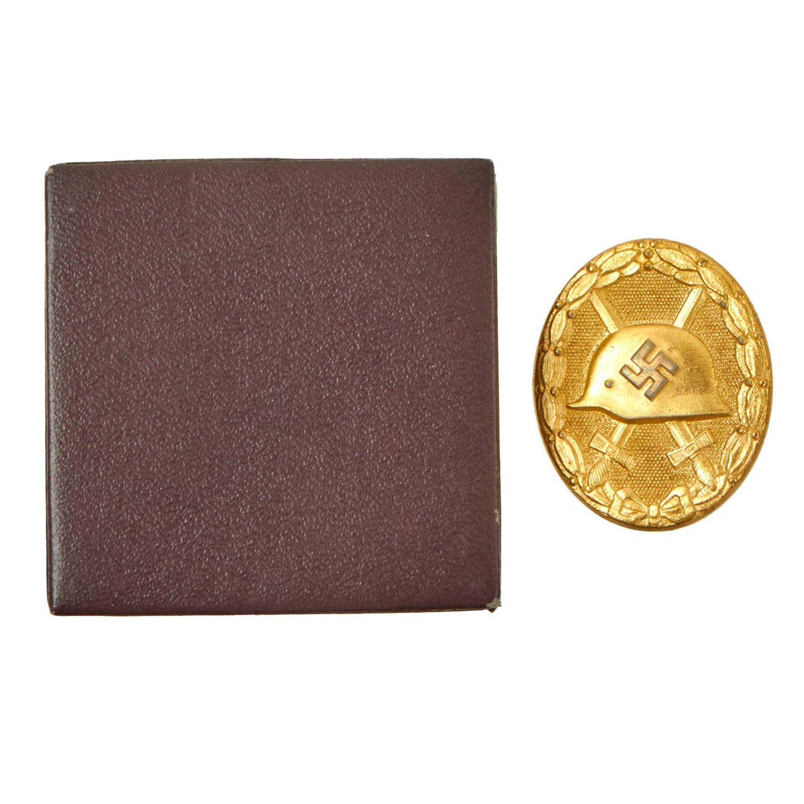 Buy Original German WWII Gold Wound Badge by Carl Wild of Hamburg in Original Case | Original Firearms Antique For Sale