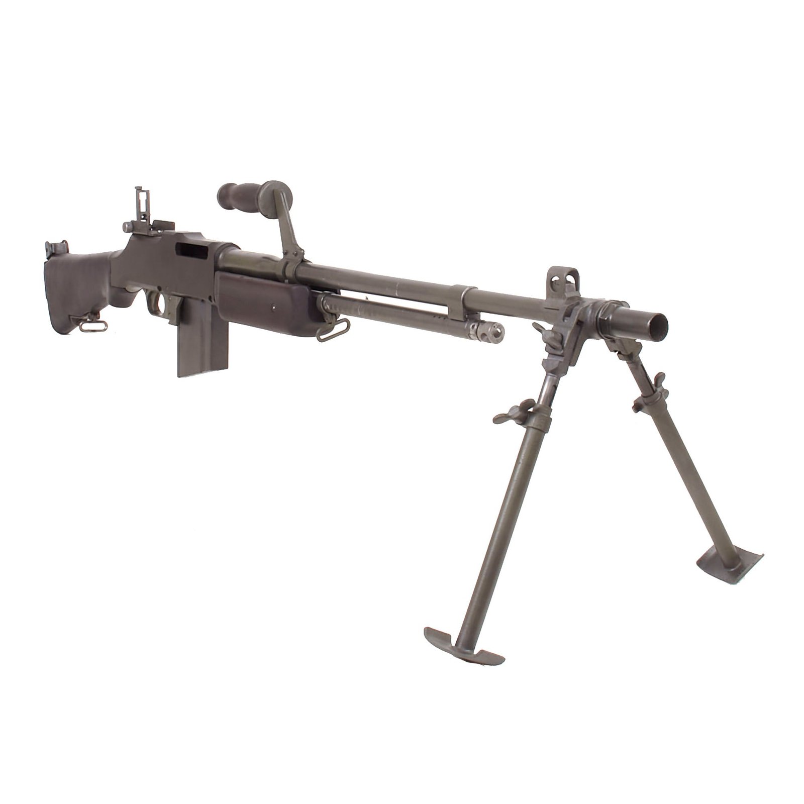 Buy Original U.S. WWII BAR Browning Automatic Rifle M1918A2 Display Gun with Magazine - NE-7 Barrel Dated 3-45 | Original Firearms Antique For Sale
