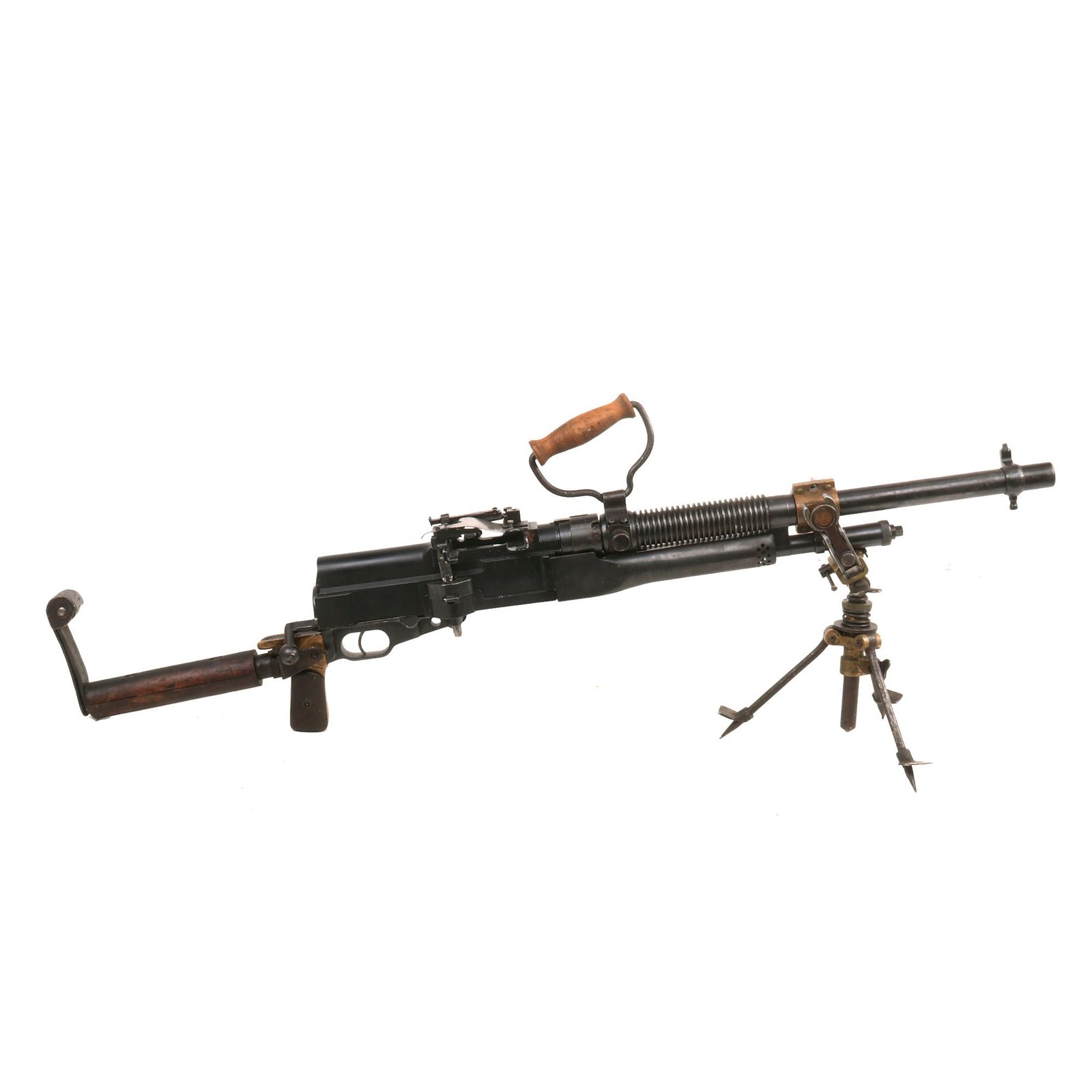 Buy Original British WWI Hotchkiss .303 Portative Aluminum Receiver Display LMG with Tripod, Shoulder Stock & Carry Handle | Original Firearms Antique For Sale