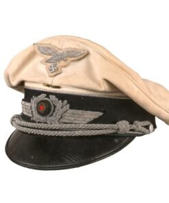 Buy Original German WWII Luftwaffe Officer White Summer Weight Schirmmütze Visor Cap with Bullion Insignia | Original Firearms Antique For Sale